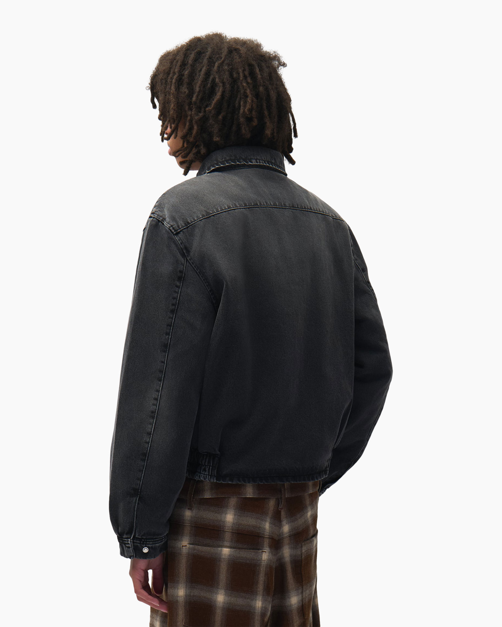 jacket, denim, black, zipper, collar