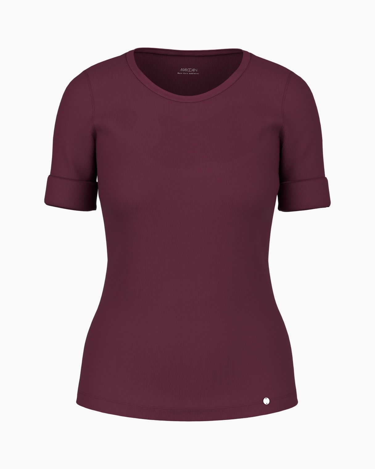 t-shirt, short sleeves, crew neck, maroon, solid