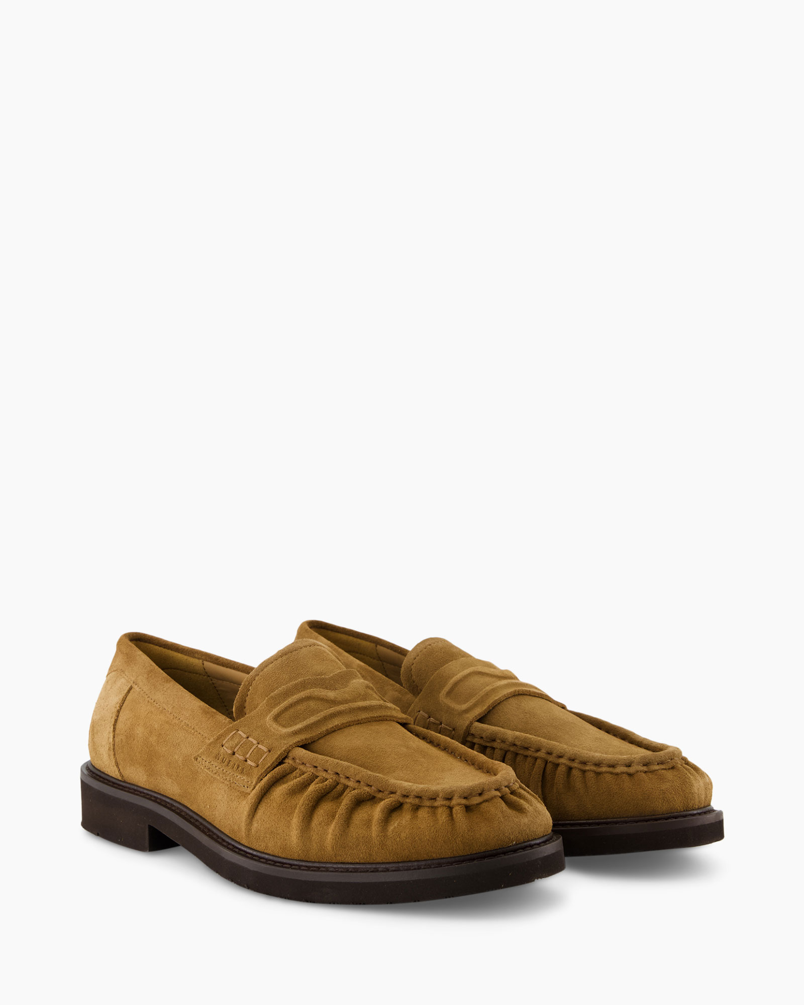 loafer, moccasin, suede, brown, slip-on
