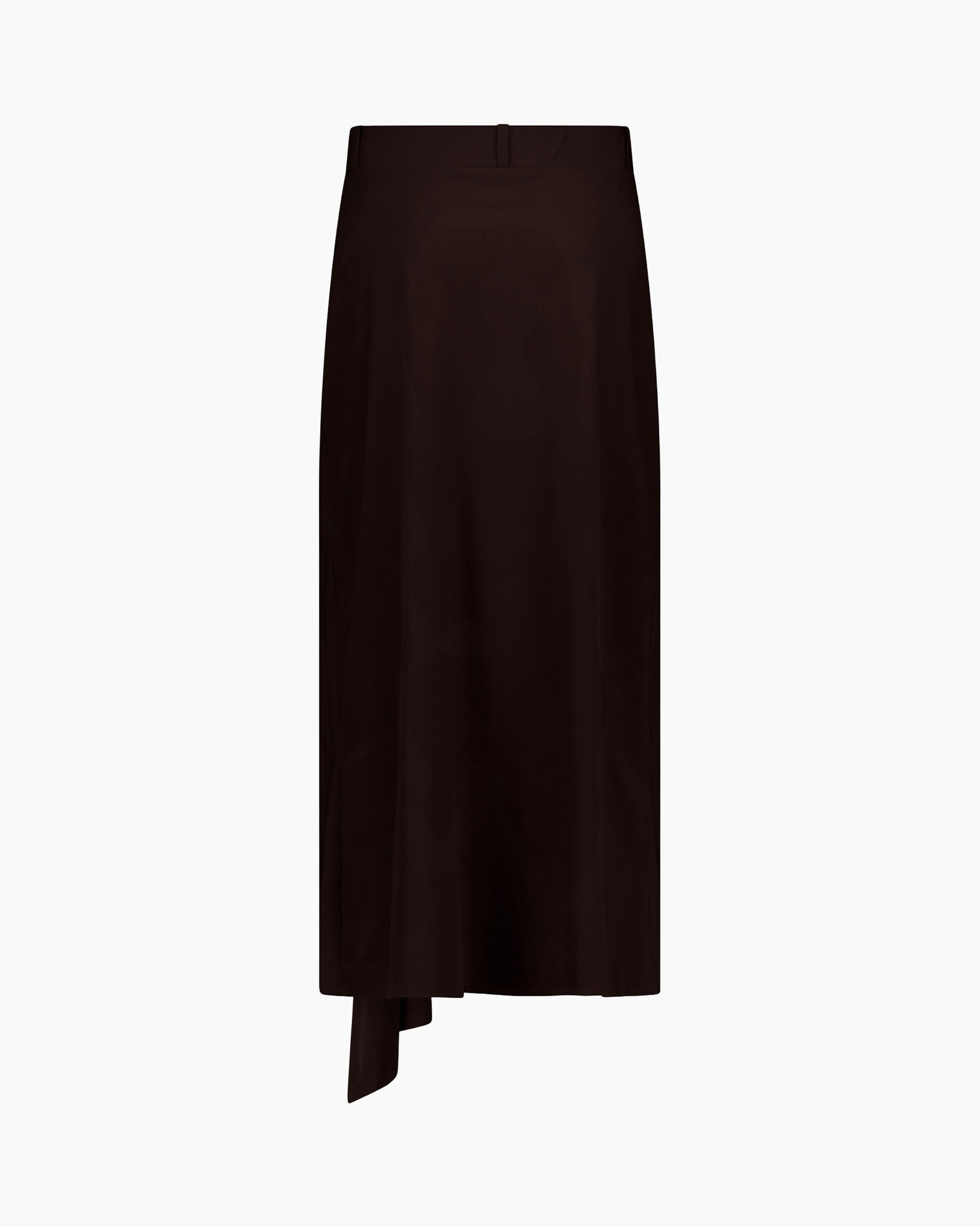 skirt, long skirt, asymmetrical hem, solid color, brown