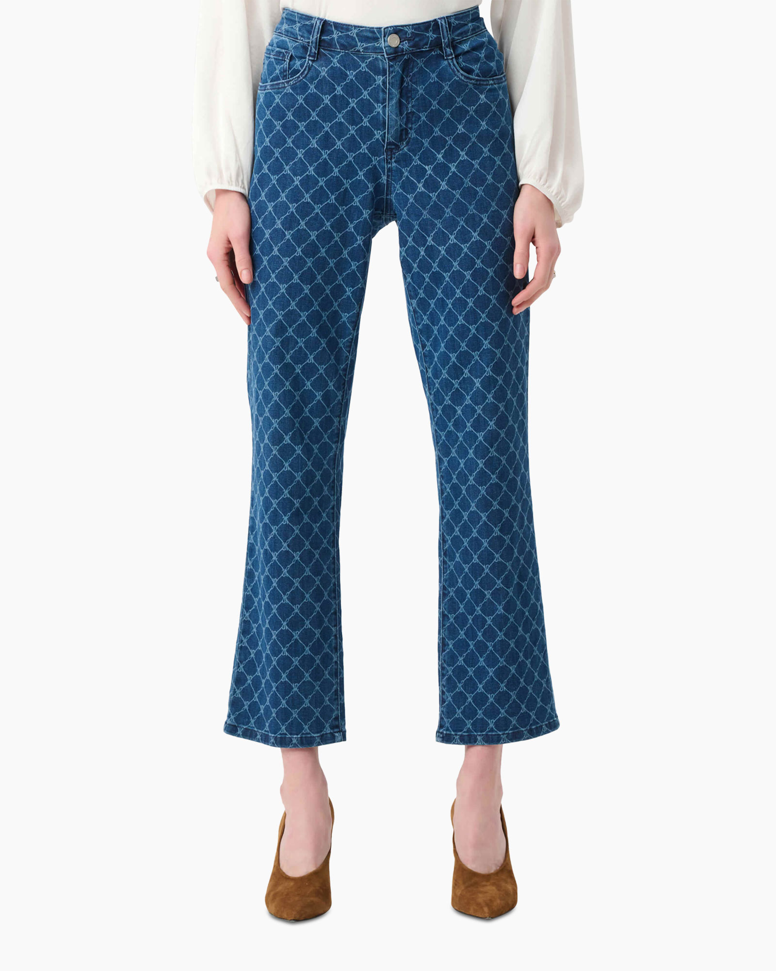 jeans, wide leg, high waist, blue pattern, denim