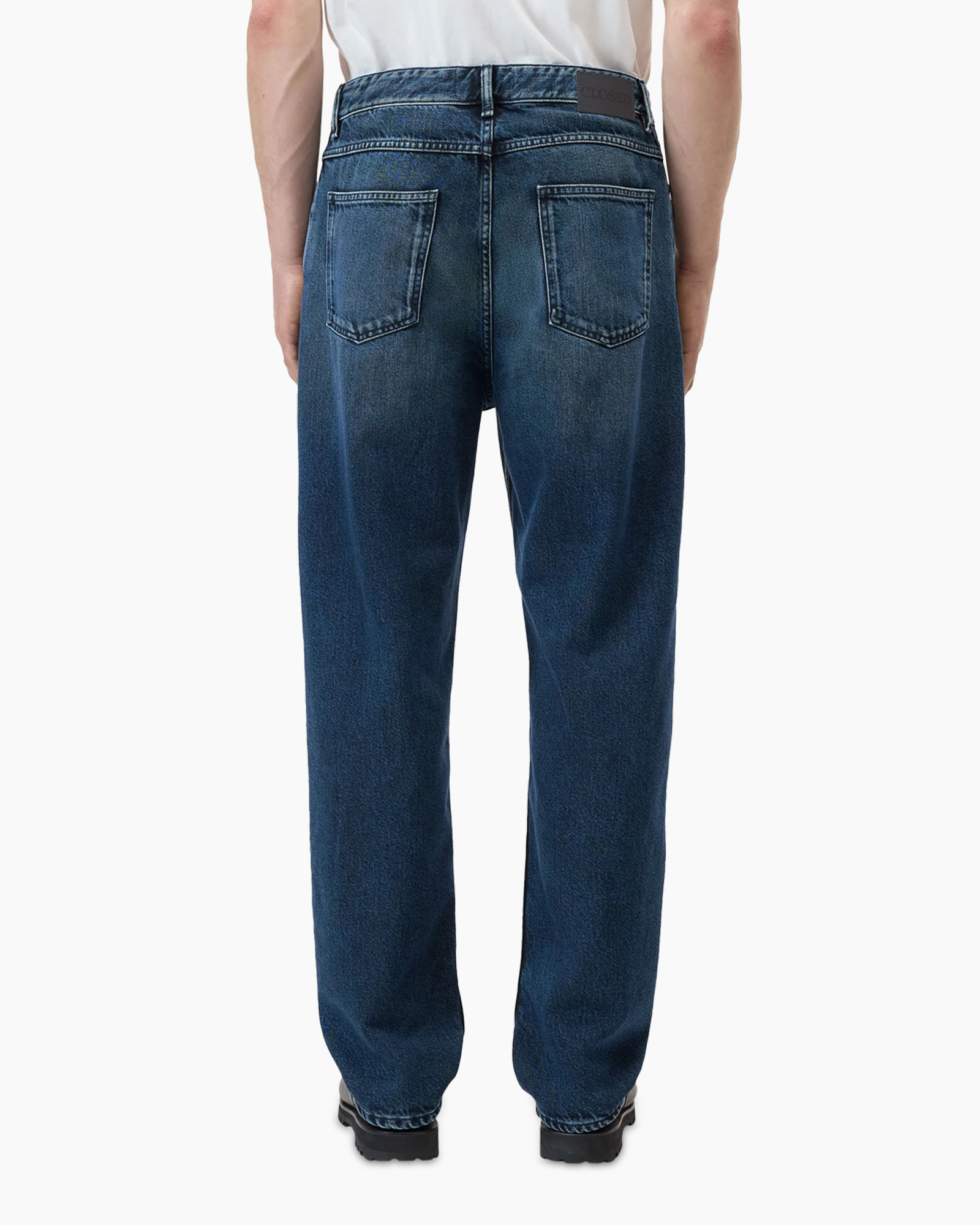 jeans, denim, back pockets, blue, high-waist