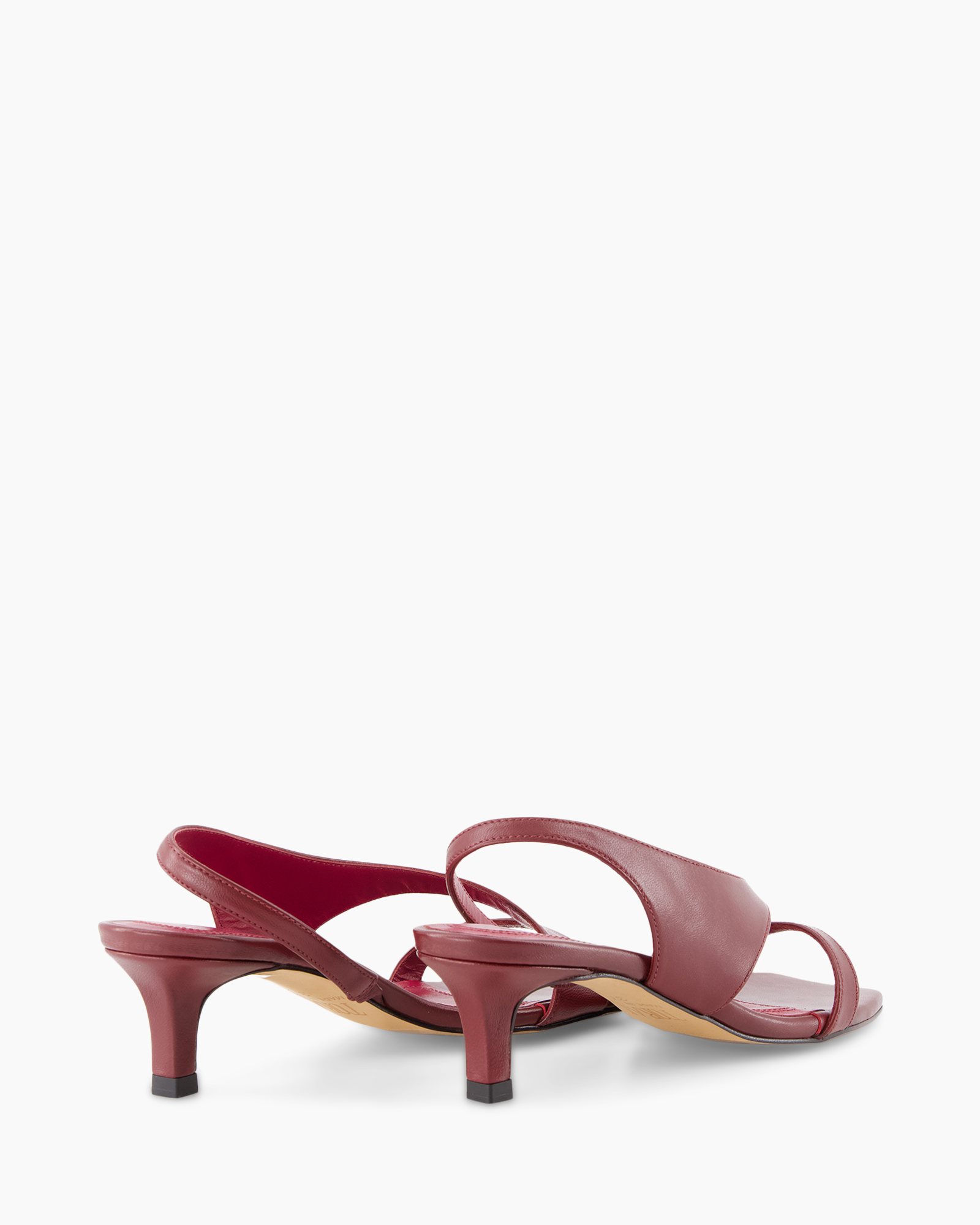 sandals, mid-heel, red, open-toe, leather