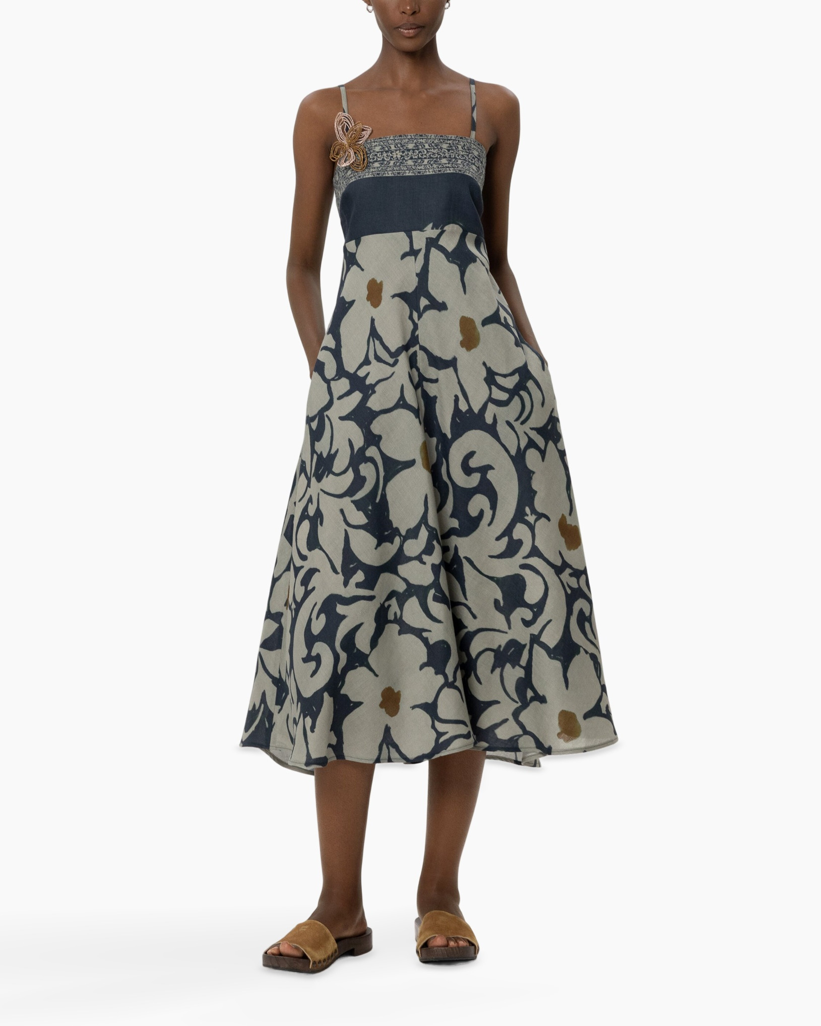 maxi dress, floral print, strap dress, sundress, mid-length