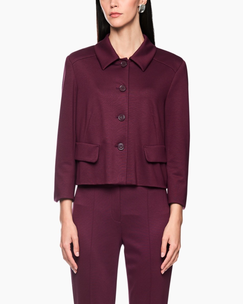 jacket, blazer, burgundy, buttons, pockets
