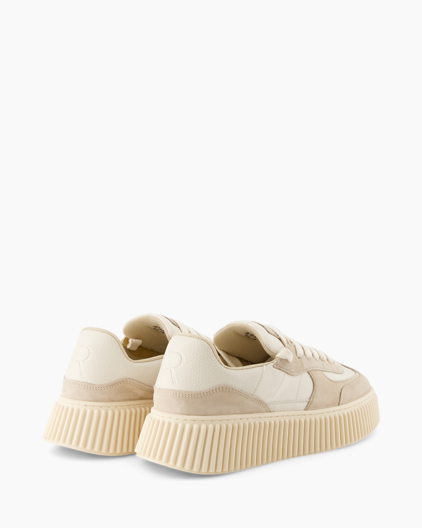 sneakers, beige, platform, color block, suede