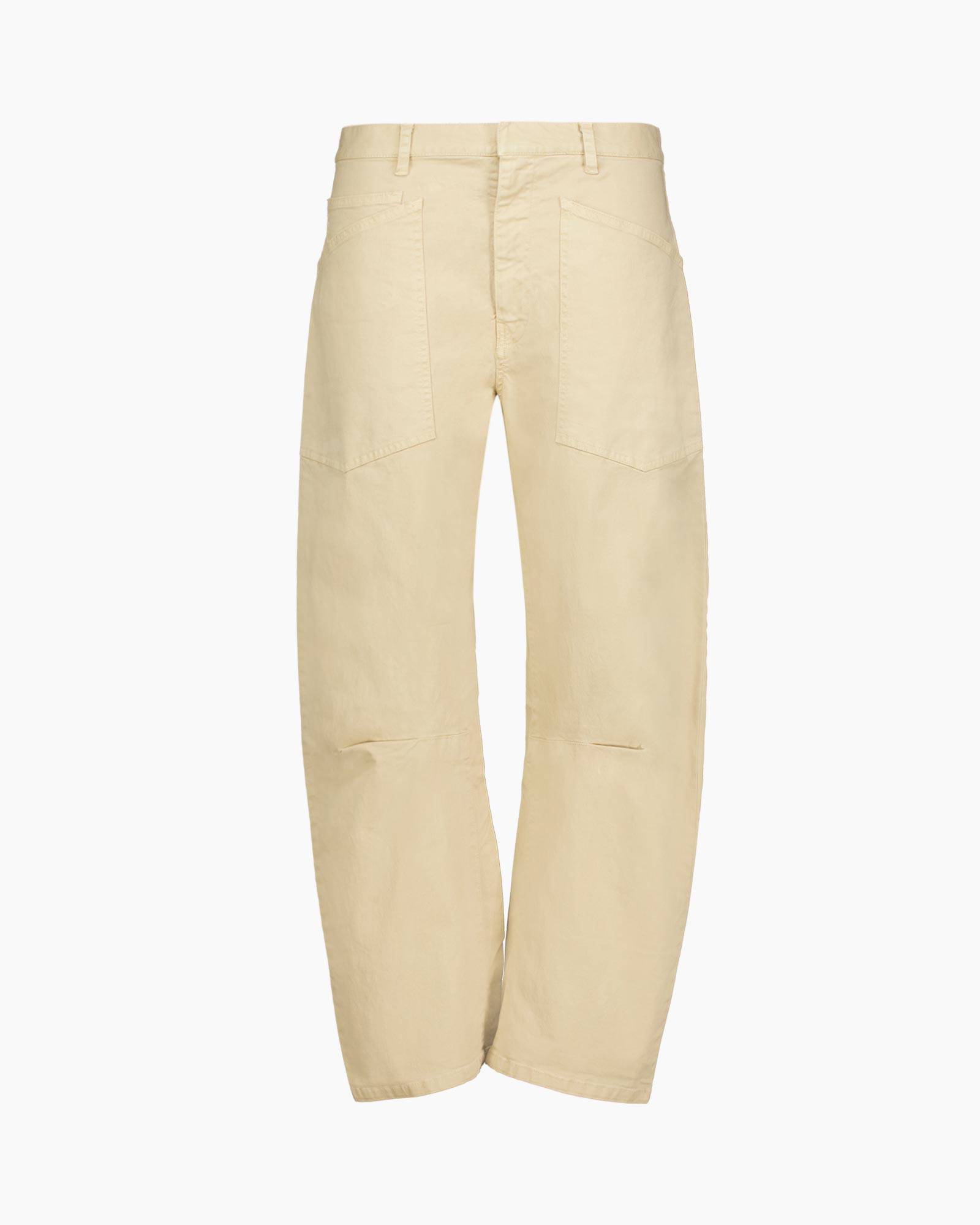pants, beige, cargo style, back pockets, mid-weight