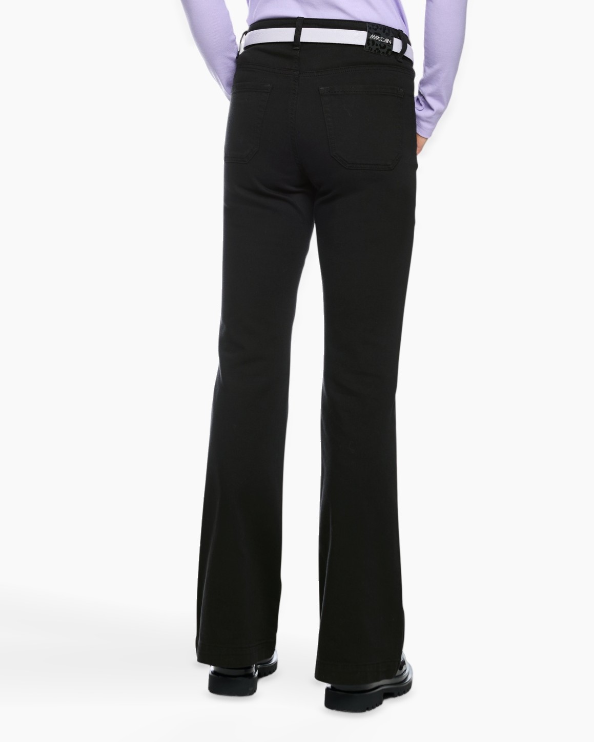 pants, trousers, black, flare, belt