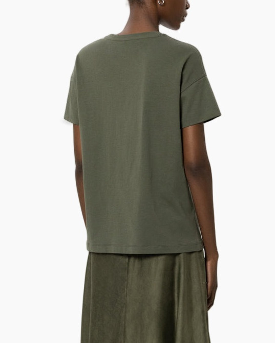 tshirt, olive, embroidery, floral, short-sleeve