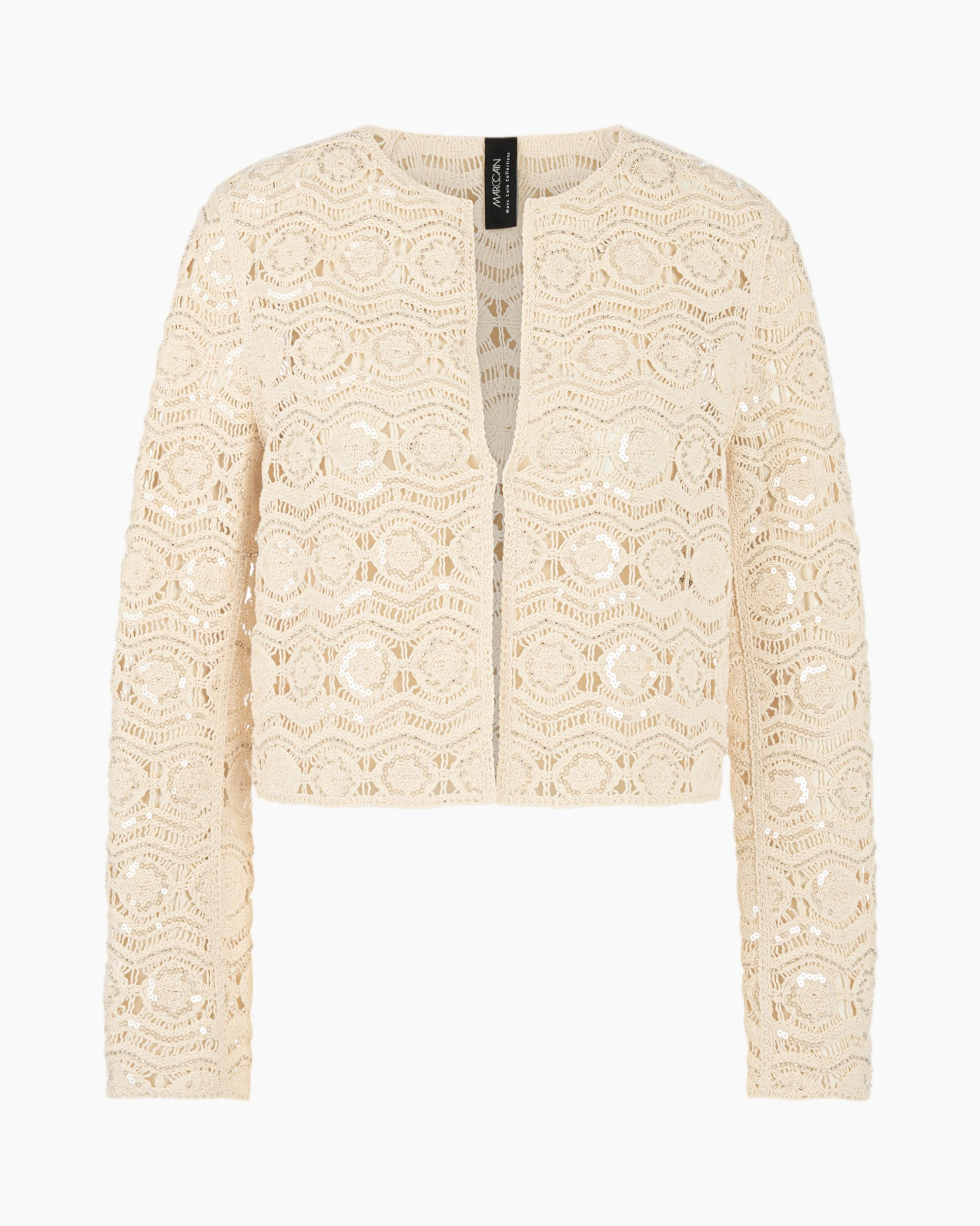 cardigan, lace, beige, long sleeves, open front
