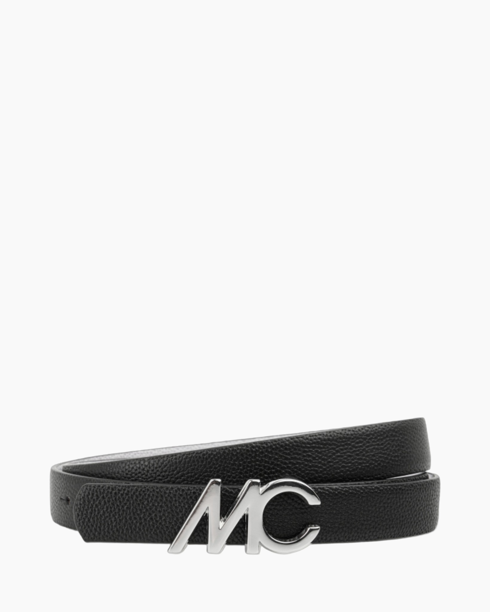 belt, black, leather, double loop, MC logo