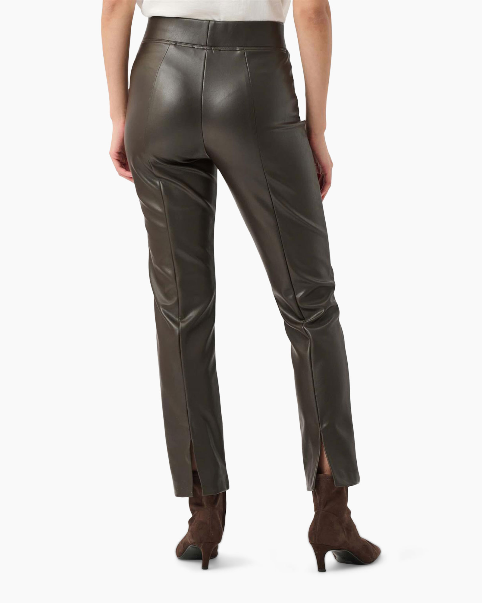 pants, trousers, leather, brown, ankle