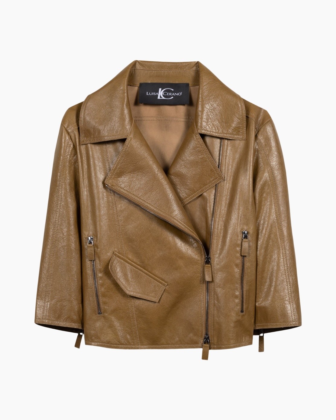 leather jacket, biker jacket, zipper, brown, collar