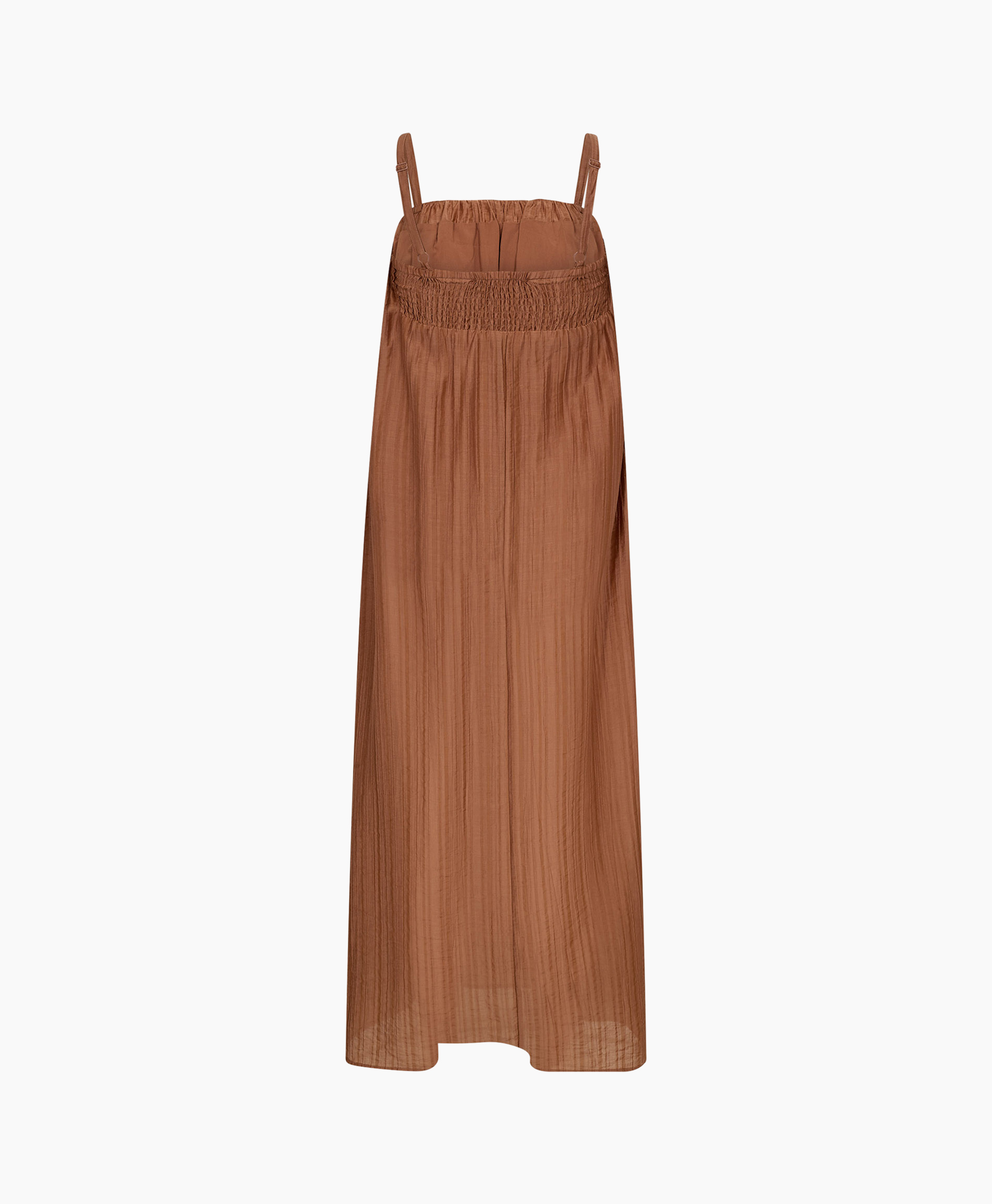 maxi dress, rust color, strap dress, pleated, twisted fabric?