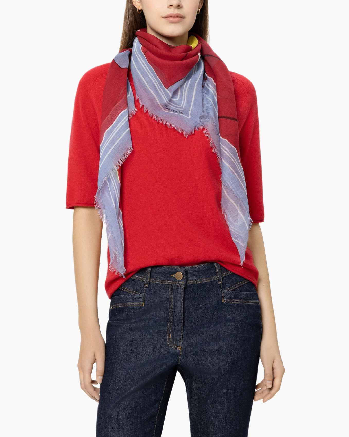 Clothing, Scarf, Jeans, Vest, Stole