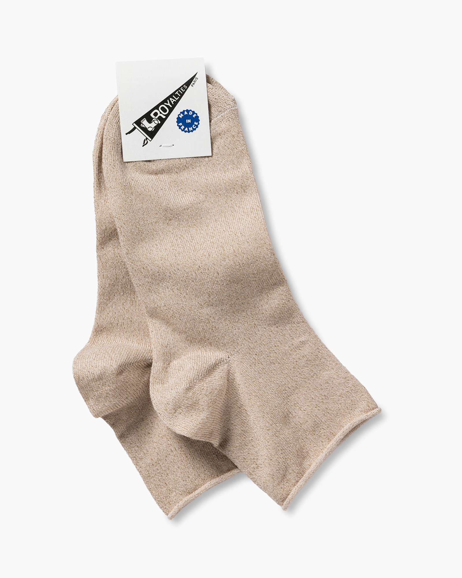 socks, ankle socks, beige, knit, plain