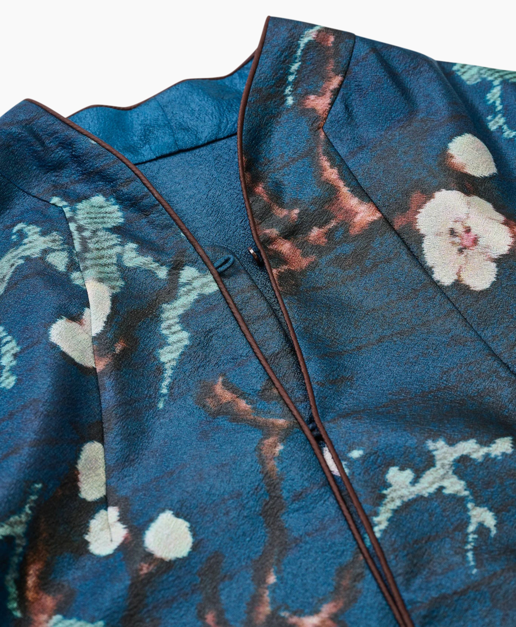 jacket, flower print, denim, long-sleeve, cardigan