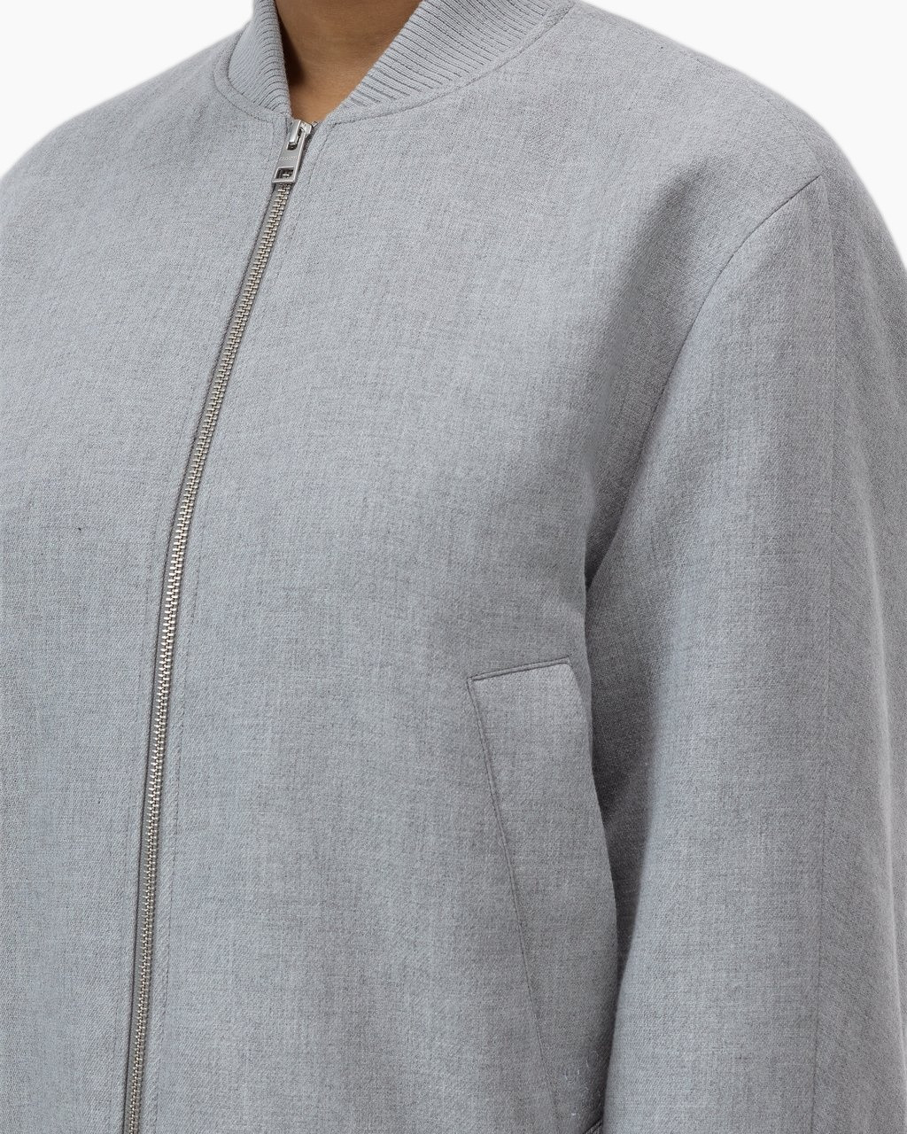 zipper, jacket, gray, knit, pocket