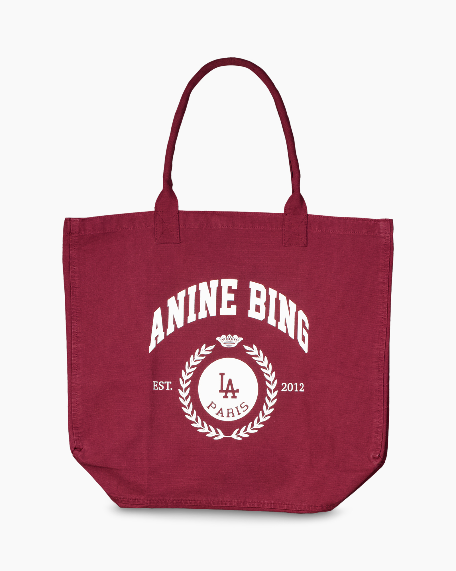 tote bag, canvas, shoulder bag, maroon, LA Paris emblem