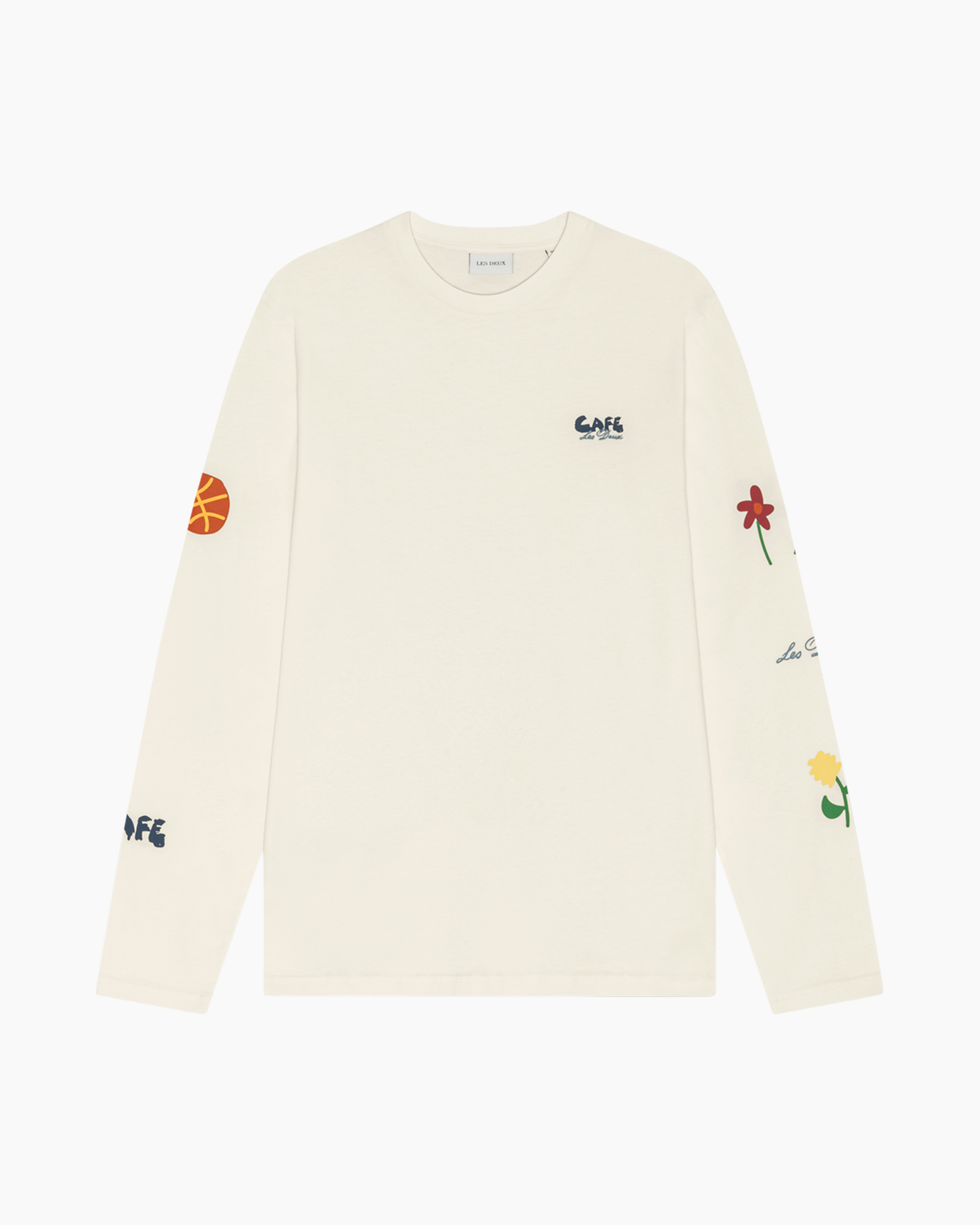 longsleeve, creamy, graphic, flower, patches