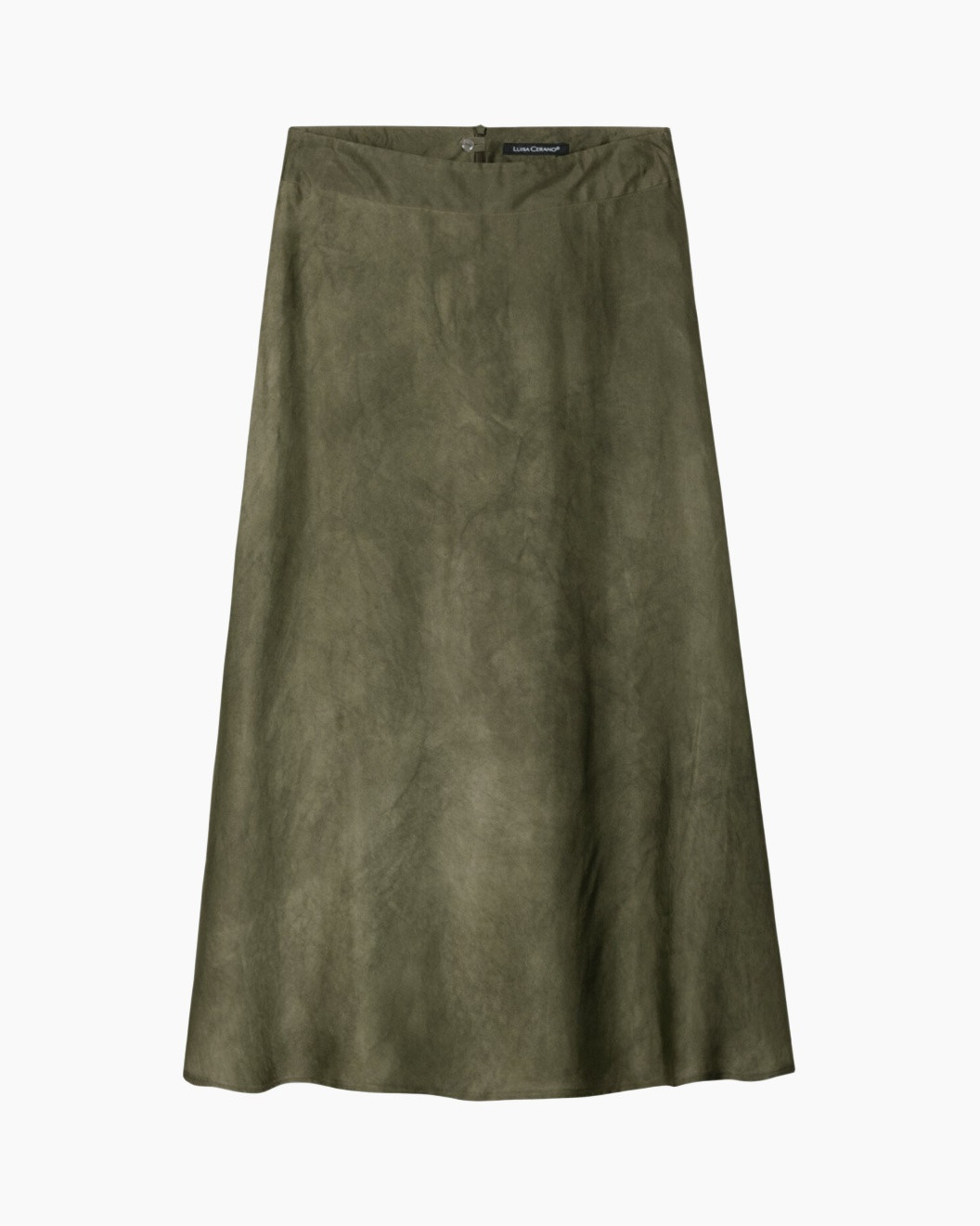 skirt, olive, midi, linen, solid