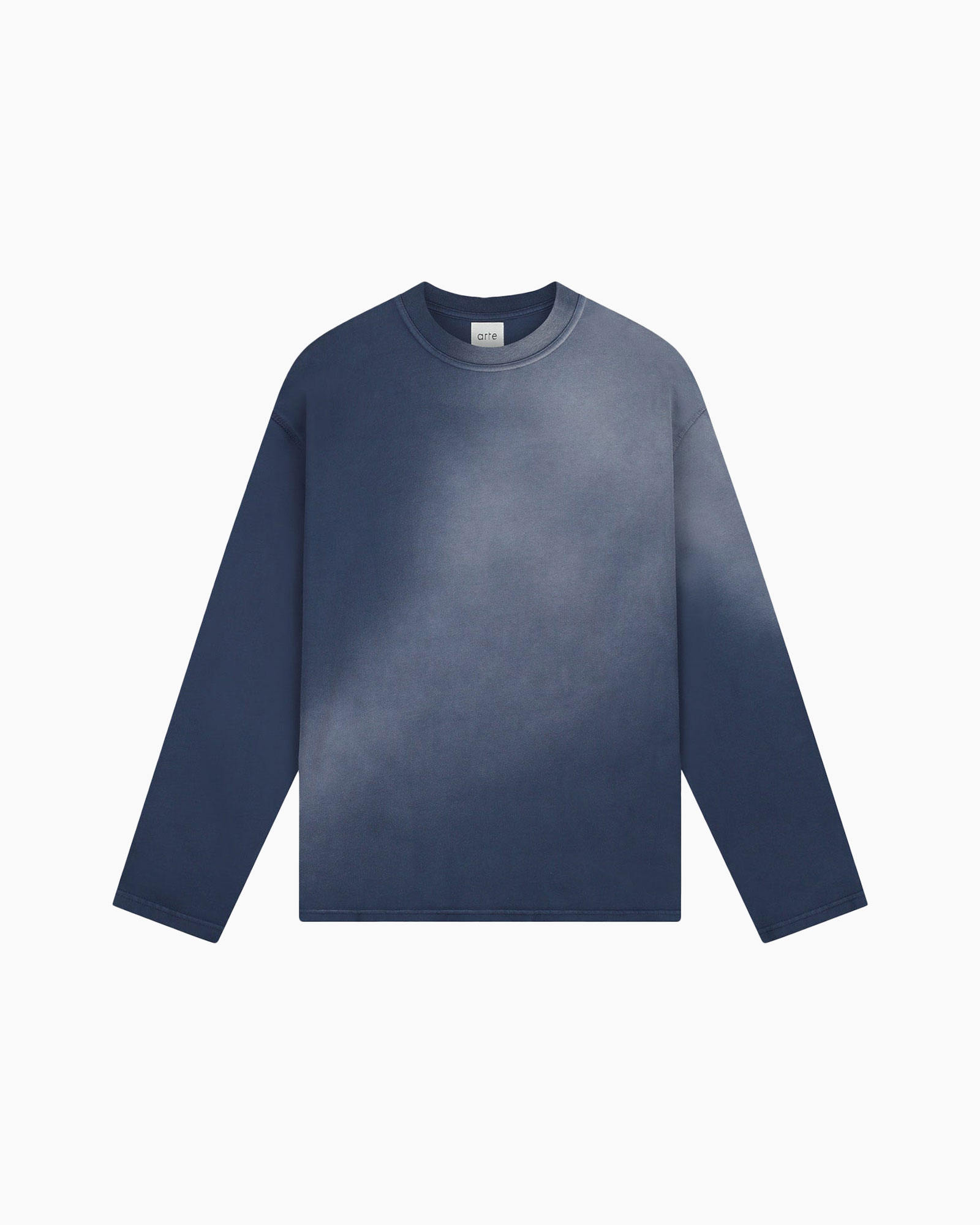 longsleeve, tie-dye, blue, crewneck, cotton
