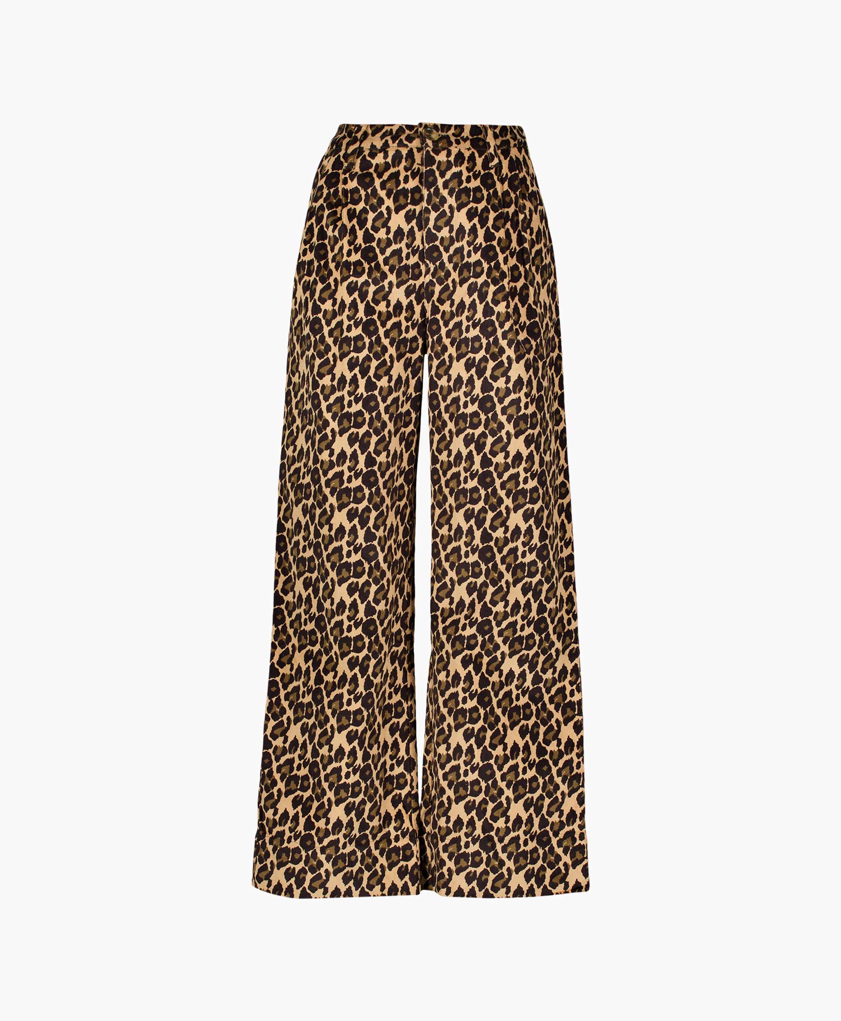 leopard print, palazzo pants, high waist, wide leg, cotton blend