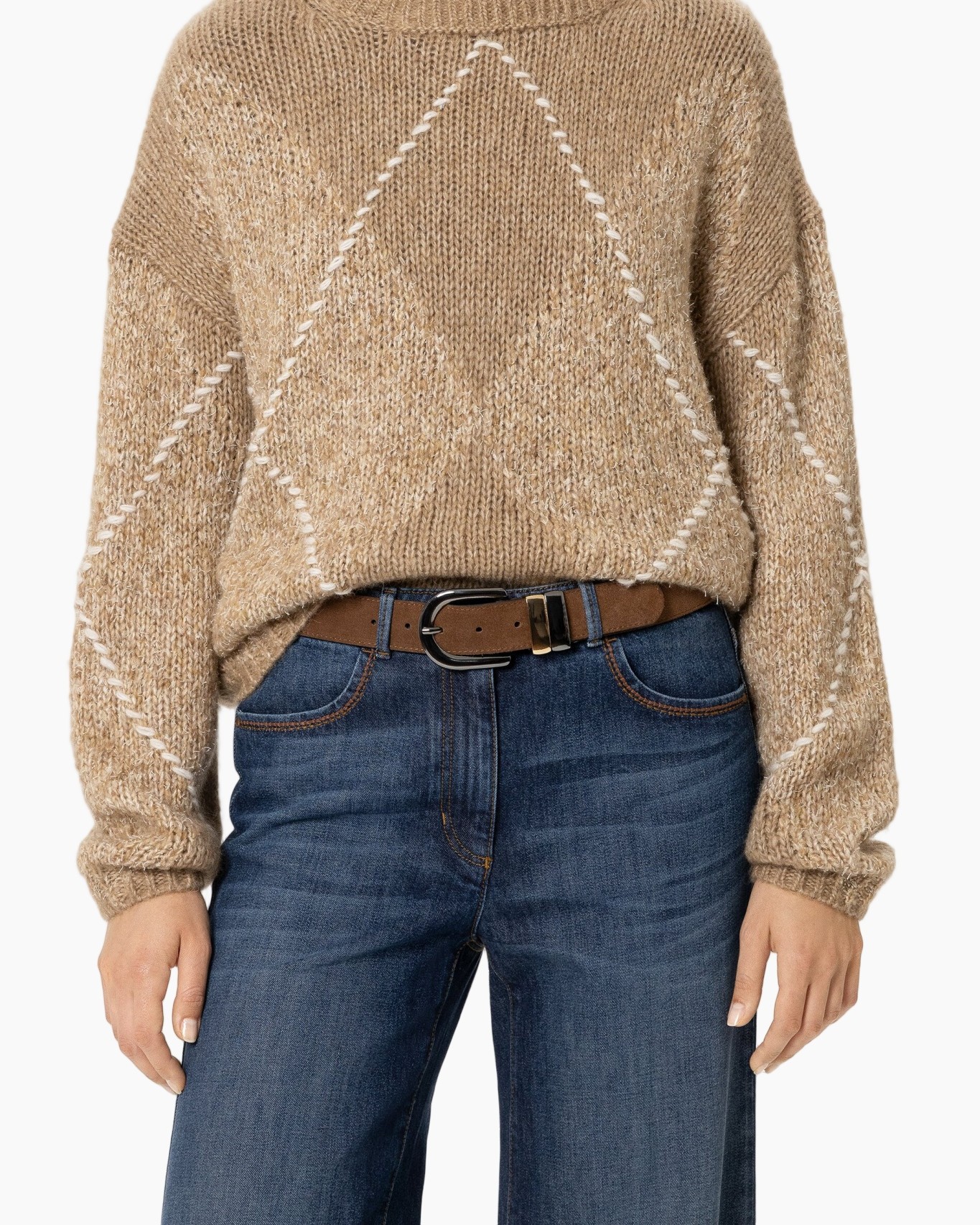 sweater, knit, argyle, beige, pullover