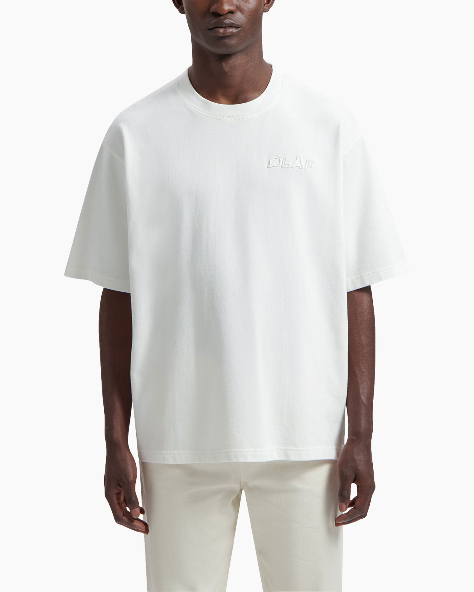 t-shirt, short-sleeve, crew neck, plain, white