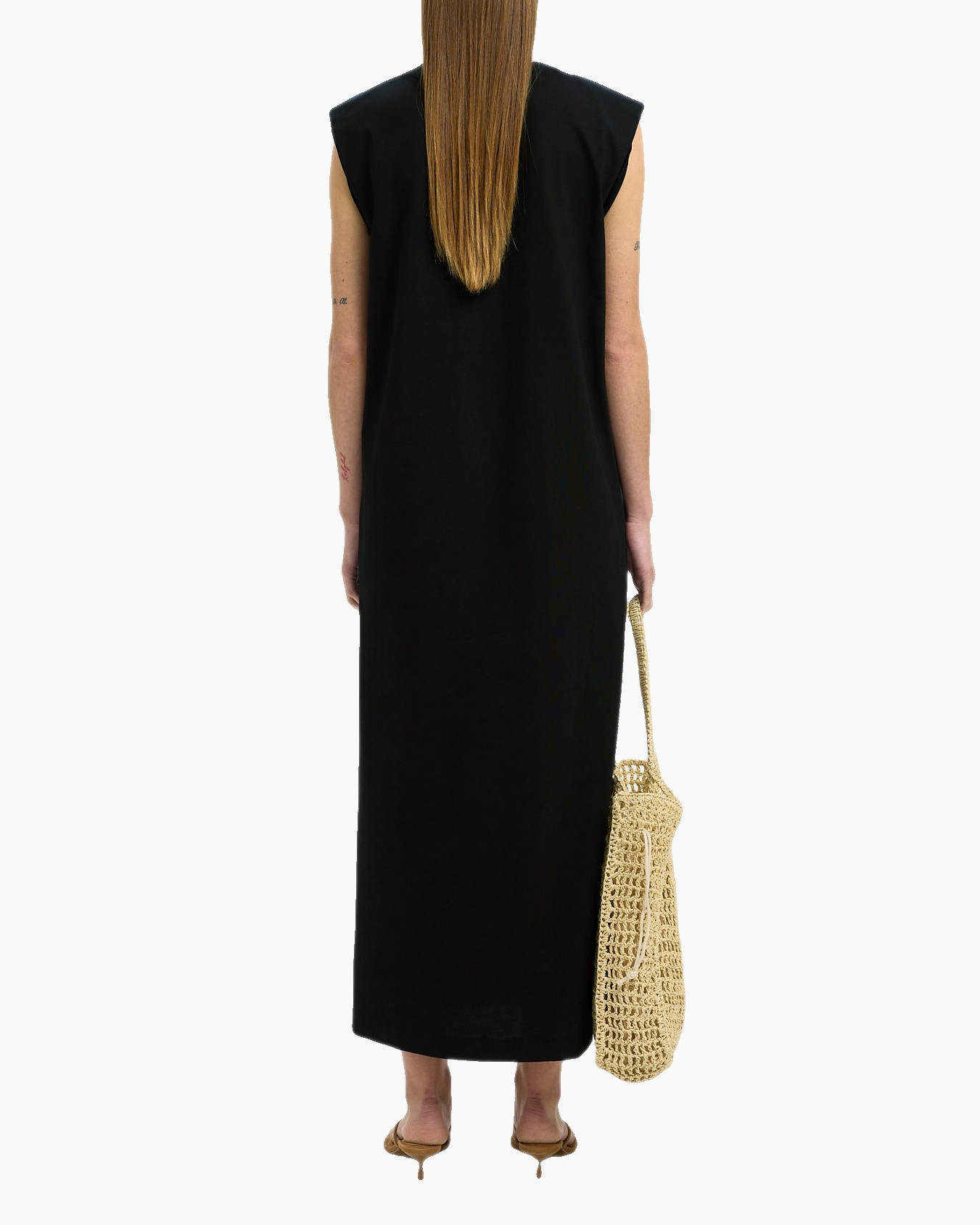 Jurk Halley Sl Shoulderpad Ankle Dres Zwart