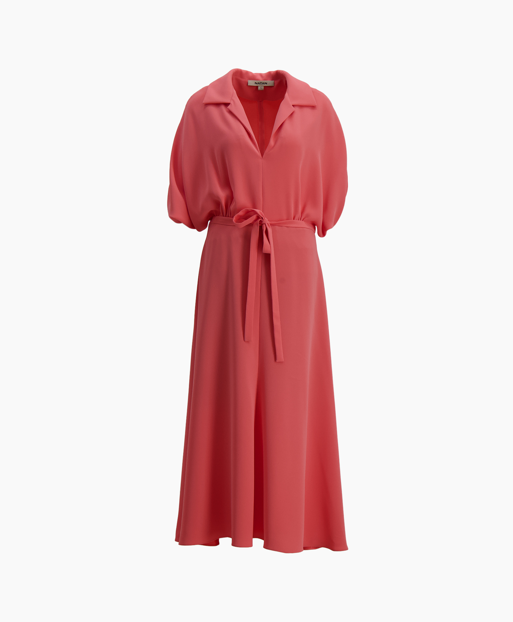 dress, wrap, belt, pink, midi