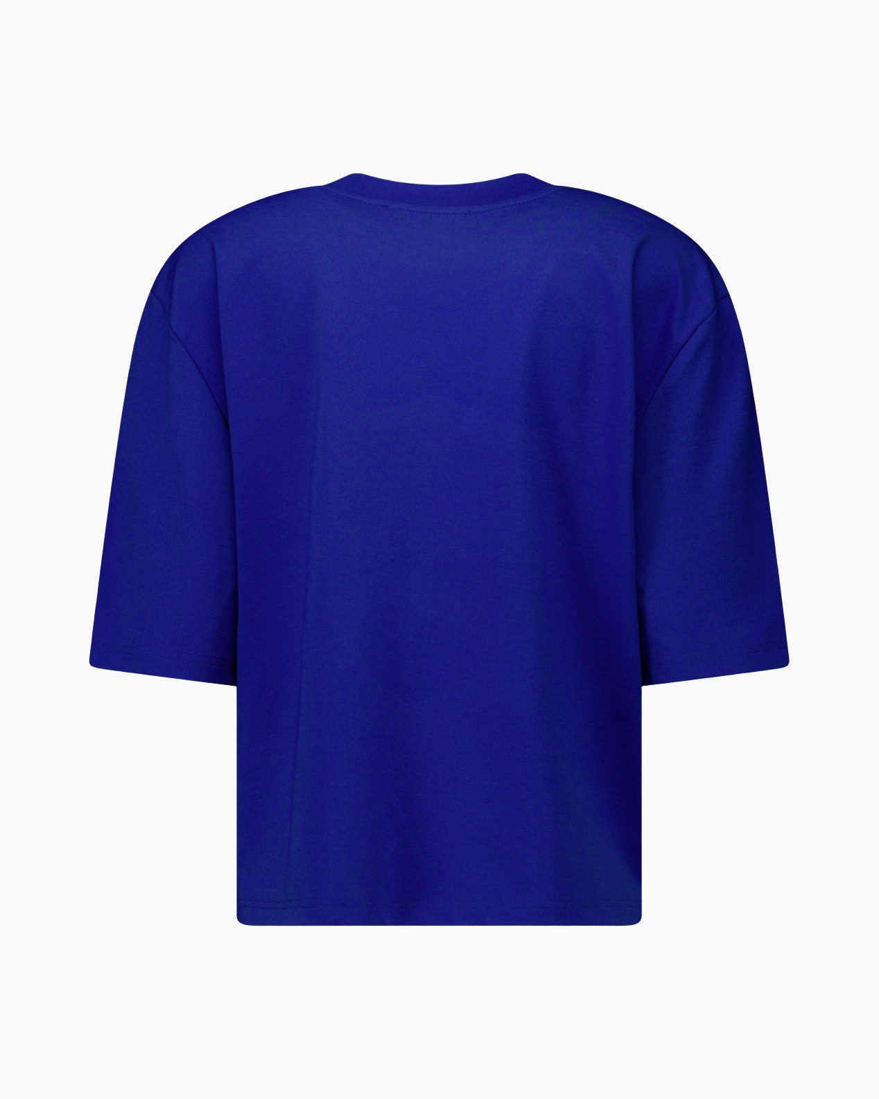 t-shirt, blue, V-neck, short-sleeve, solid-color