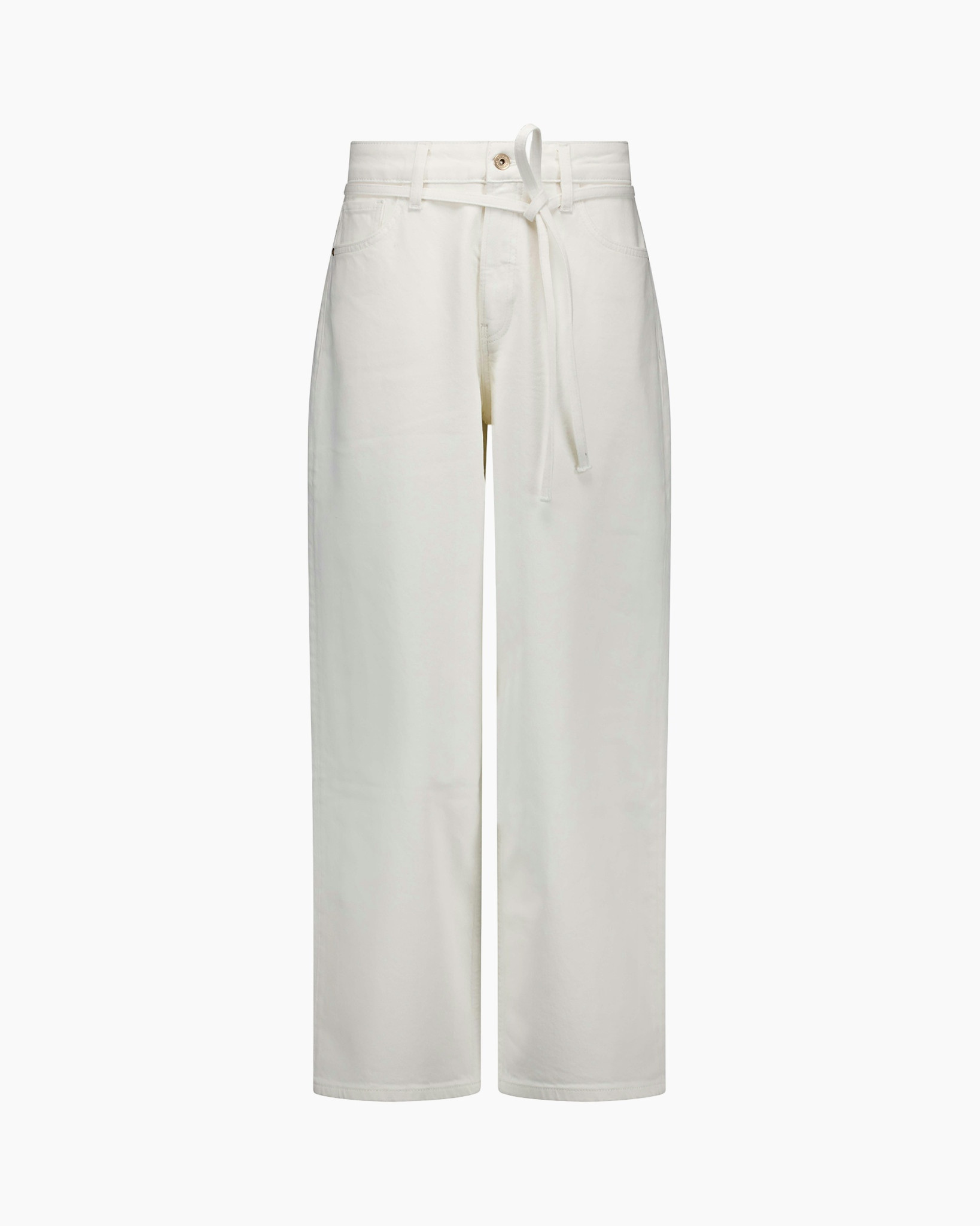 pants, wide-leg, white, high-waisted, belted