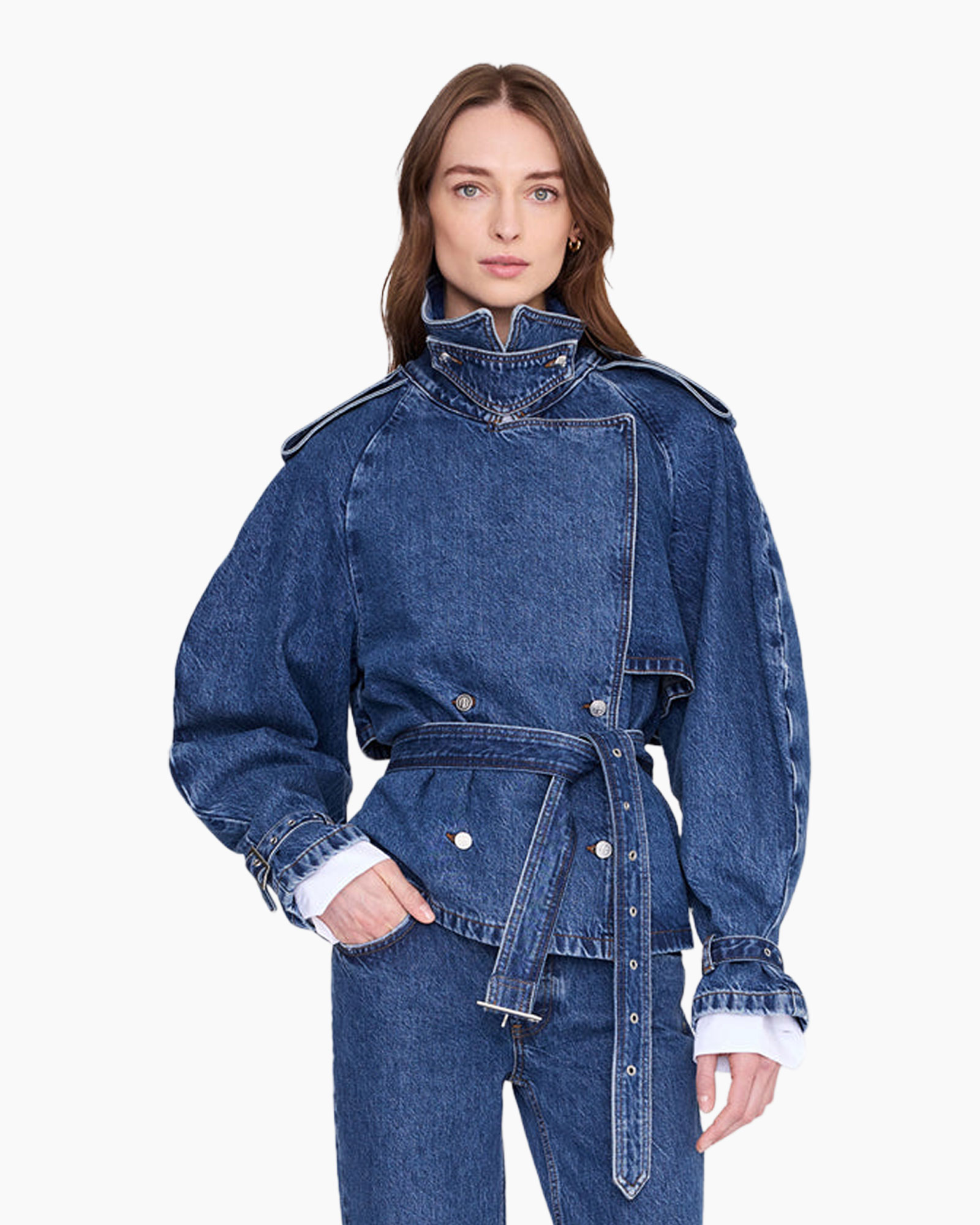 denim, jacket, jeans, belt, pockets