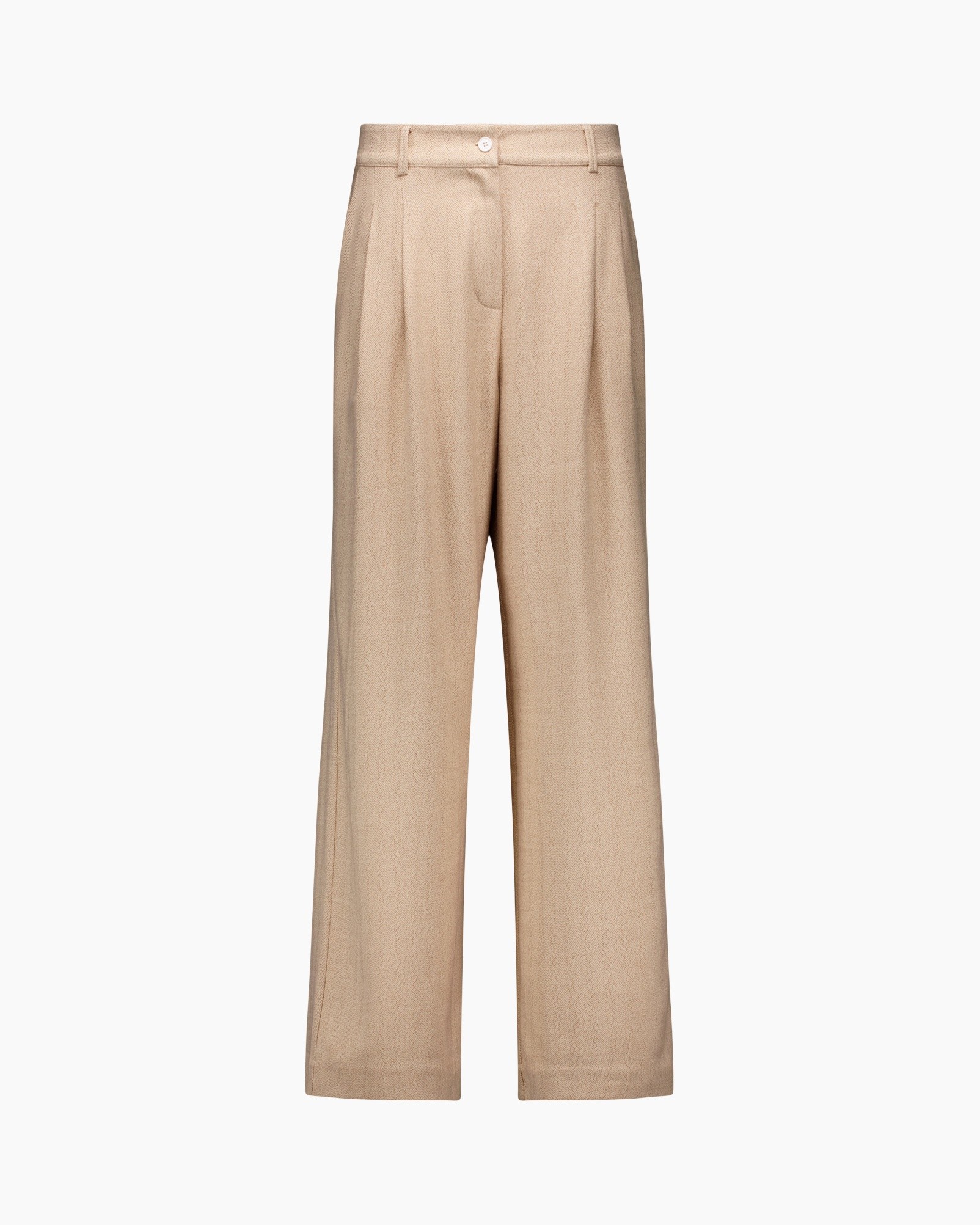 wide-leg pants, beige, trousers, pleated, belted