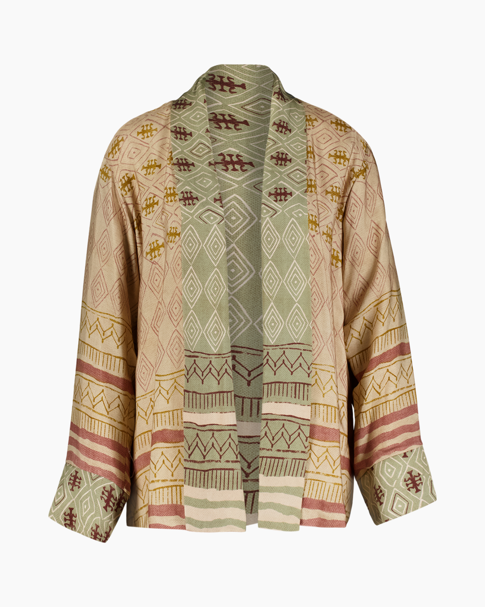 cardigan, kimono, patterned, multiist, open-front, cardigan, kimono, patterned, geometric, multi-color