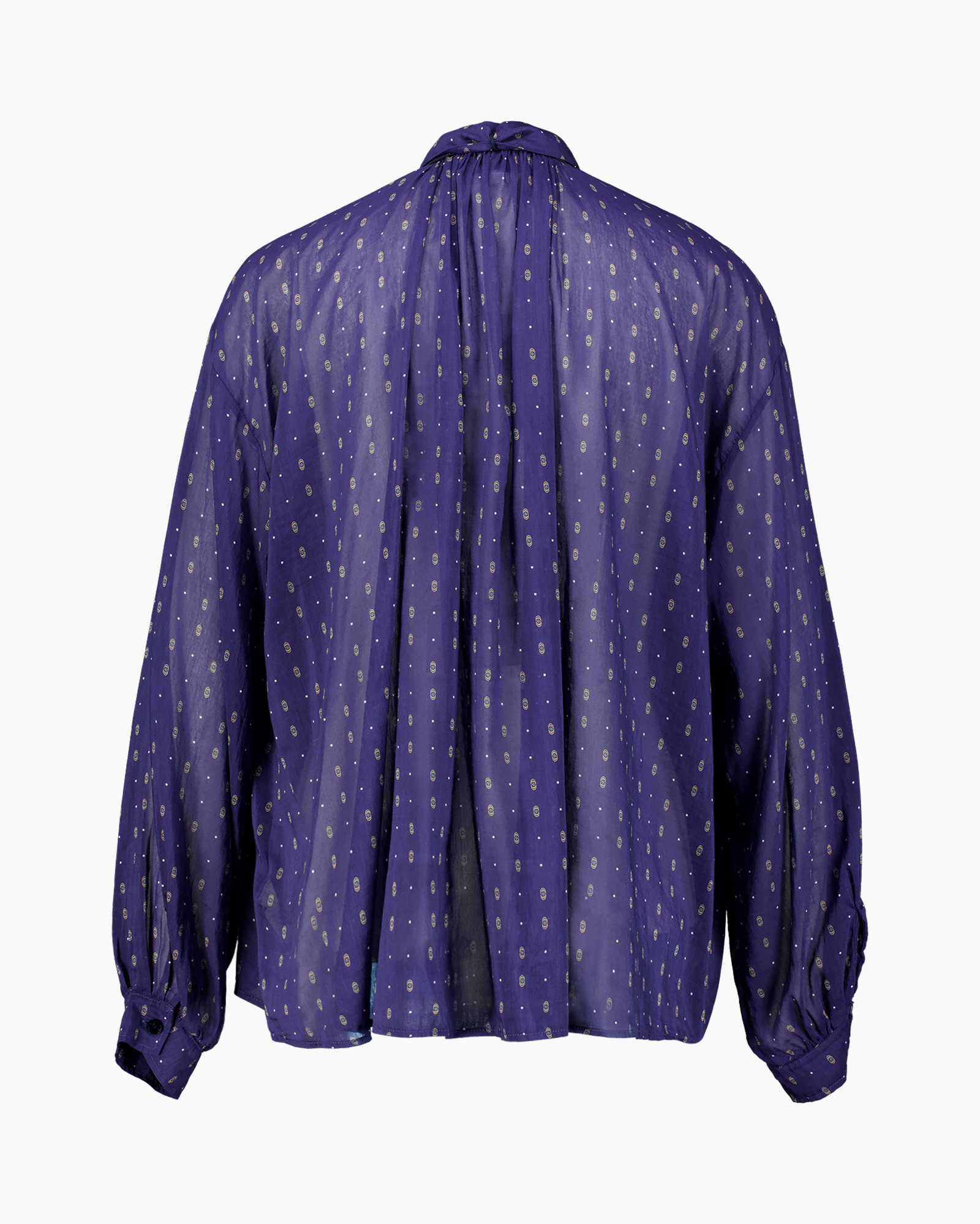 blouse, long sleeve, purple, polka dot, loose fit