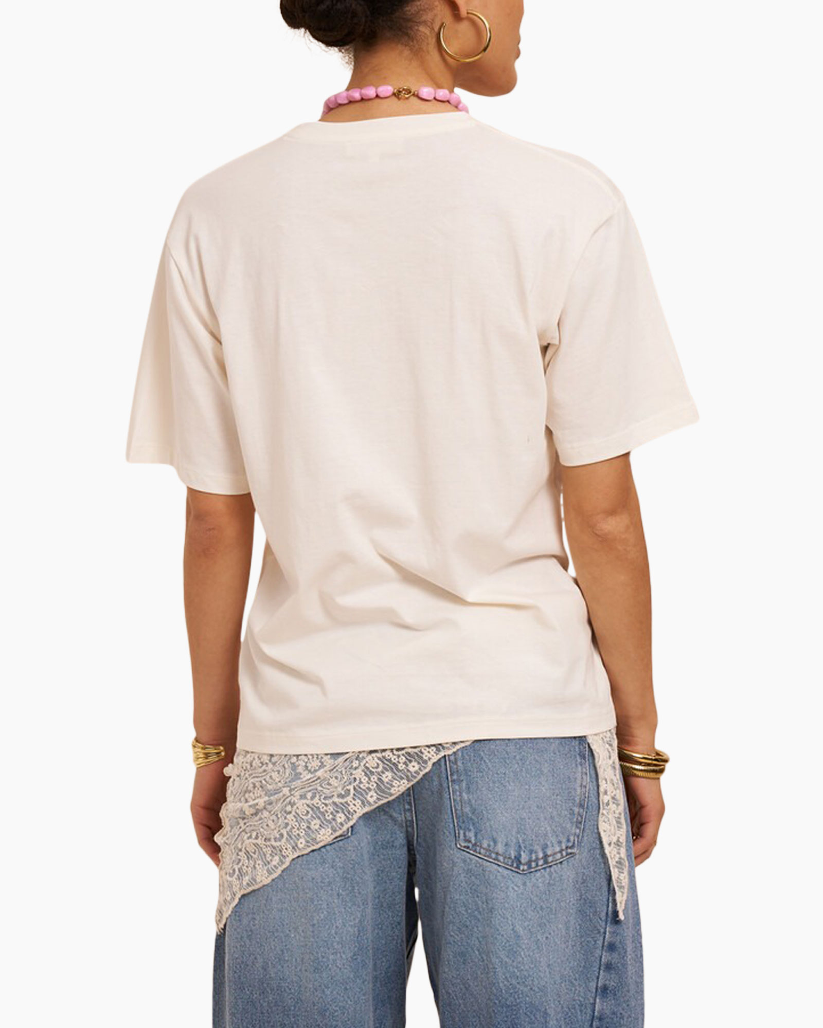 t-shirt, graphic tee, short sleeve, cream, beach print