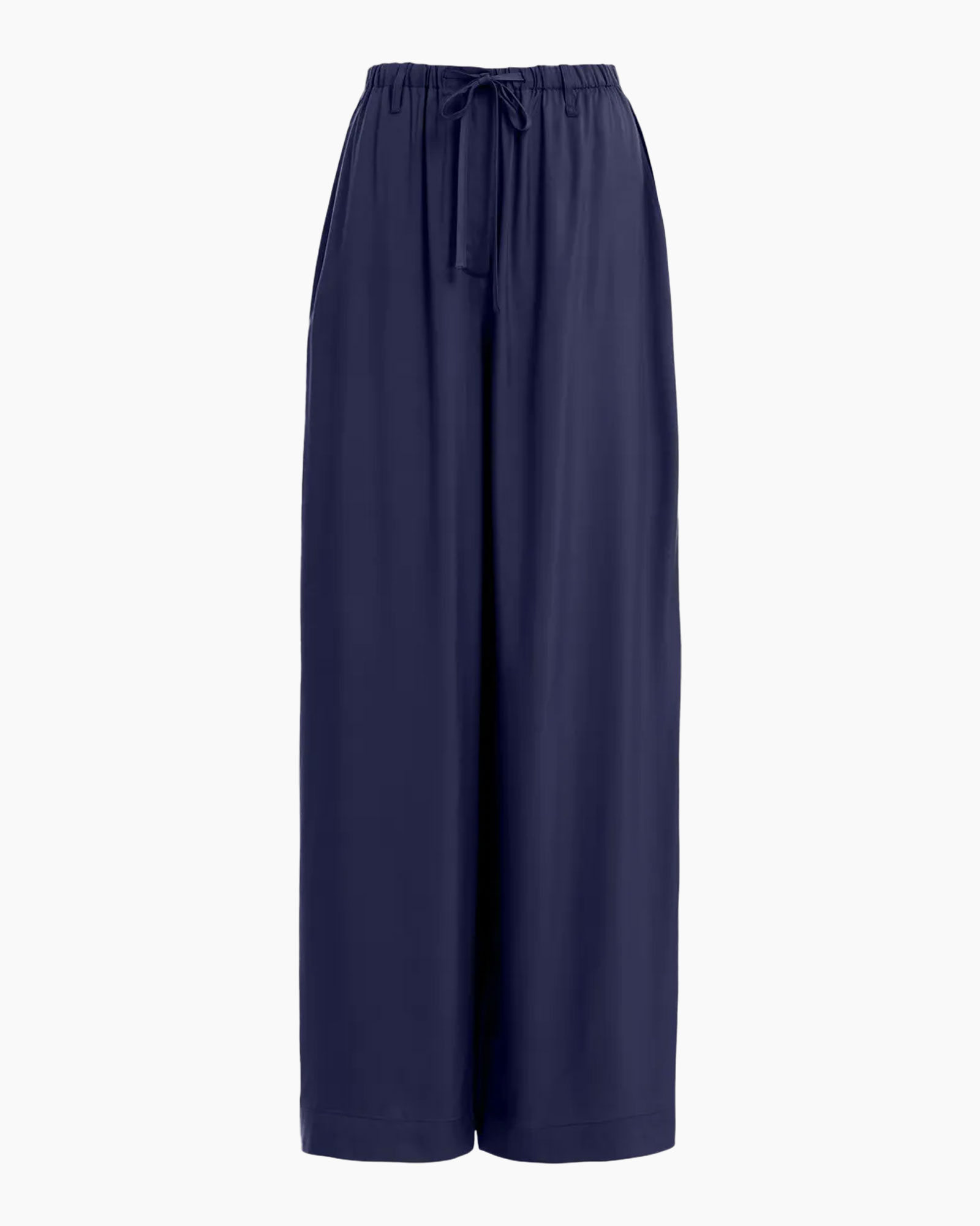 pants, jumpsuit, wide-leg, navy, drawstring