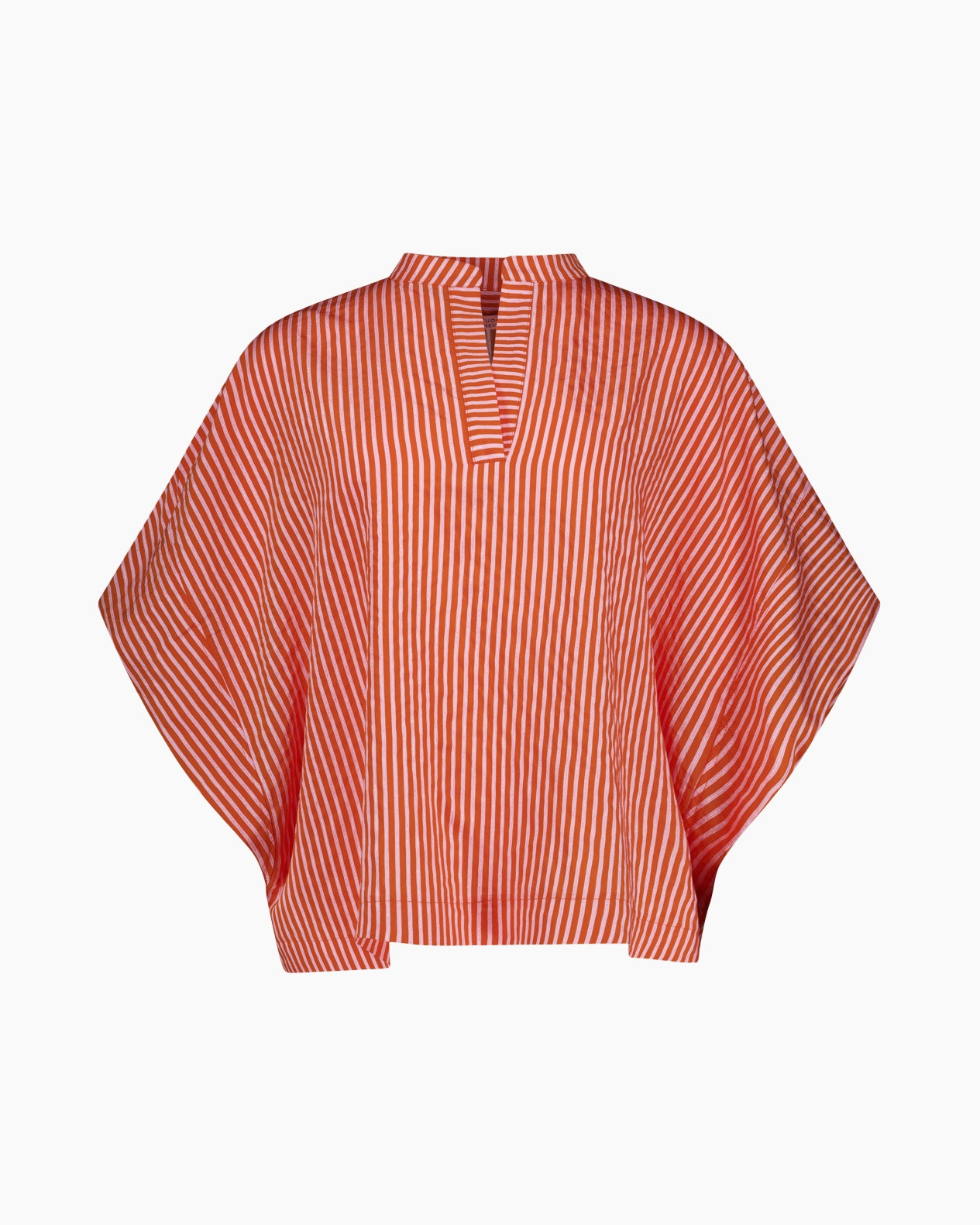 blouse, striped, orange, loose-fit, flowy