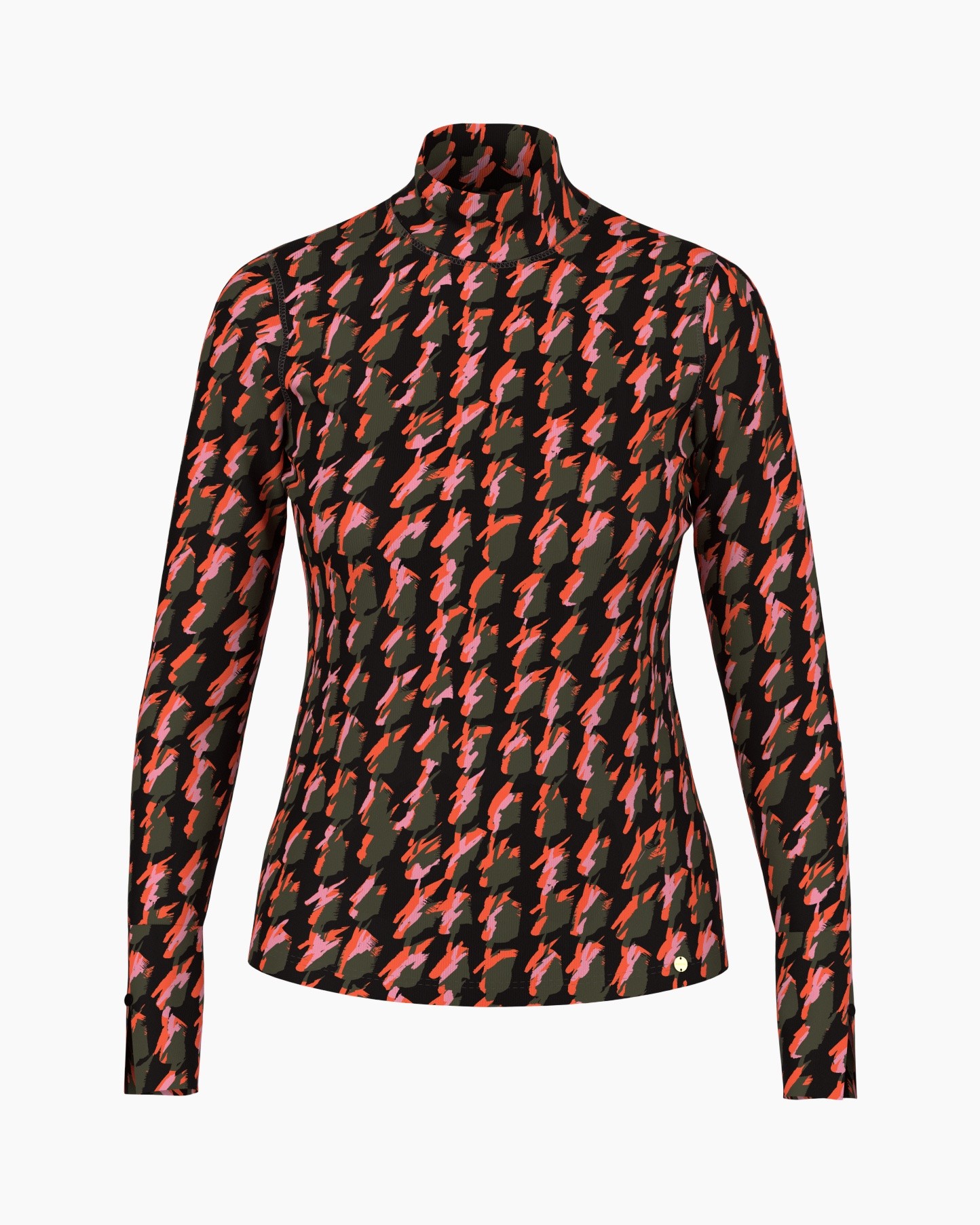 turtleneck, longsleeve, pattern, multicolor, top