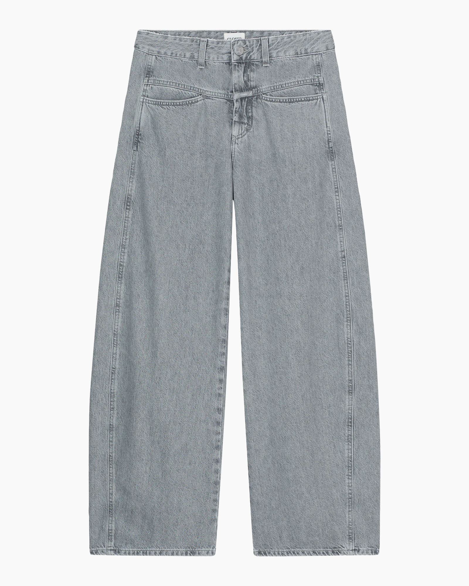 jeans, wide-leg, denim, gray, pocket