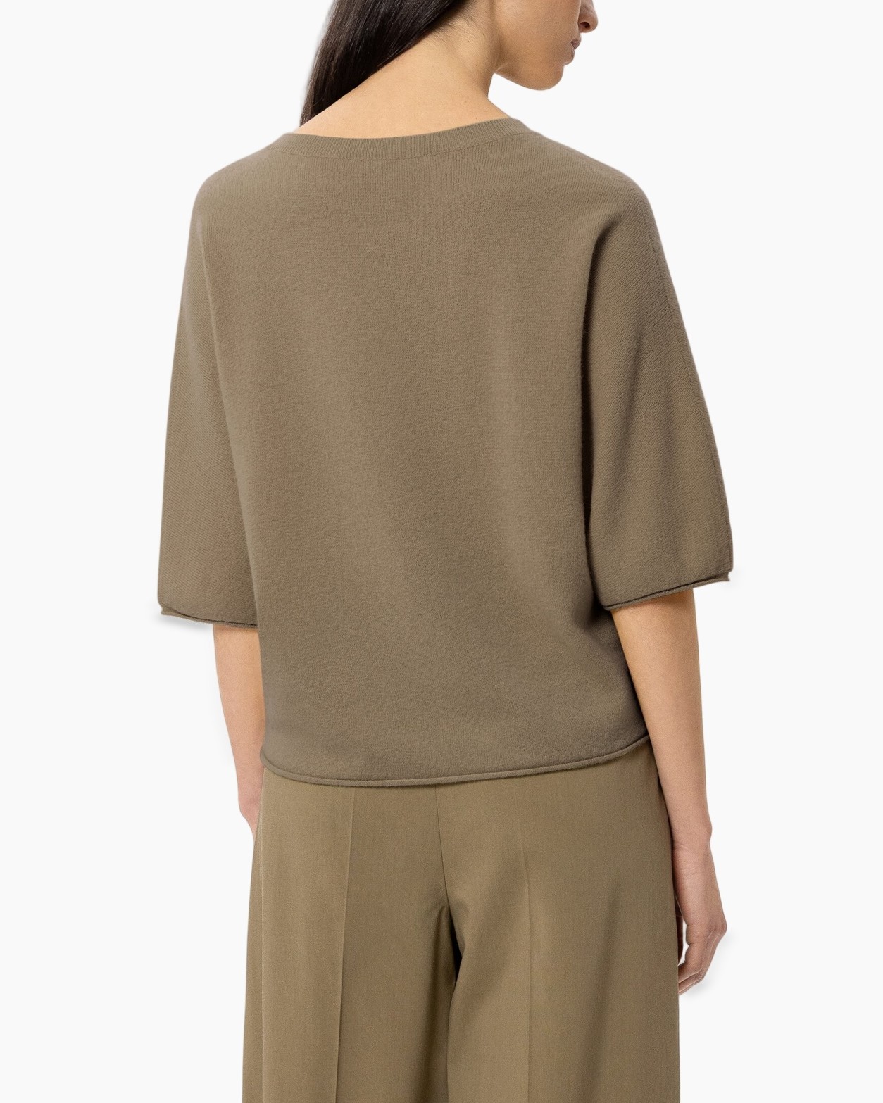 top, t-shirt, short sleeve, beige, plain