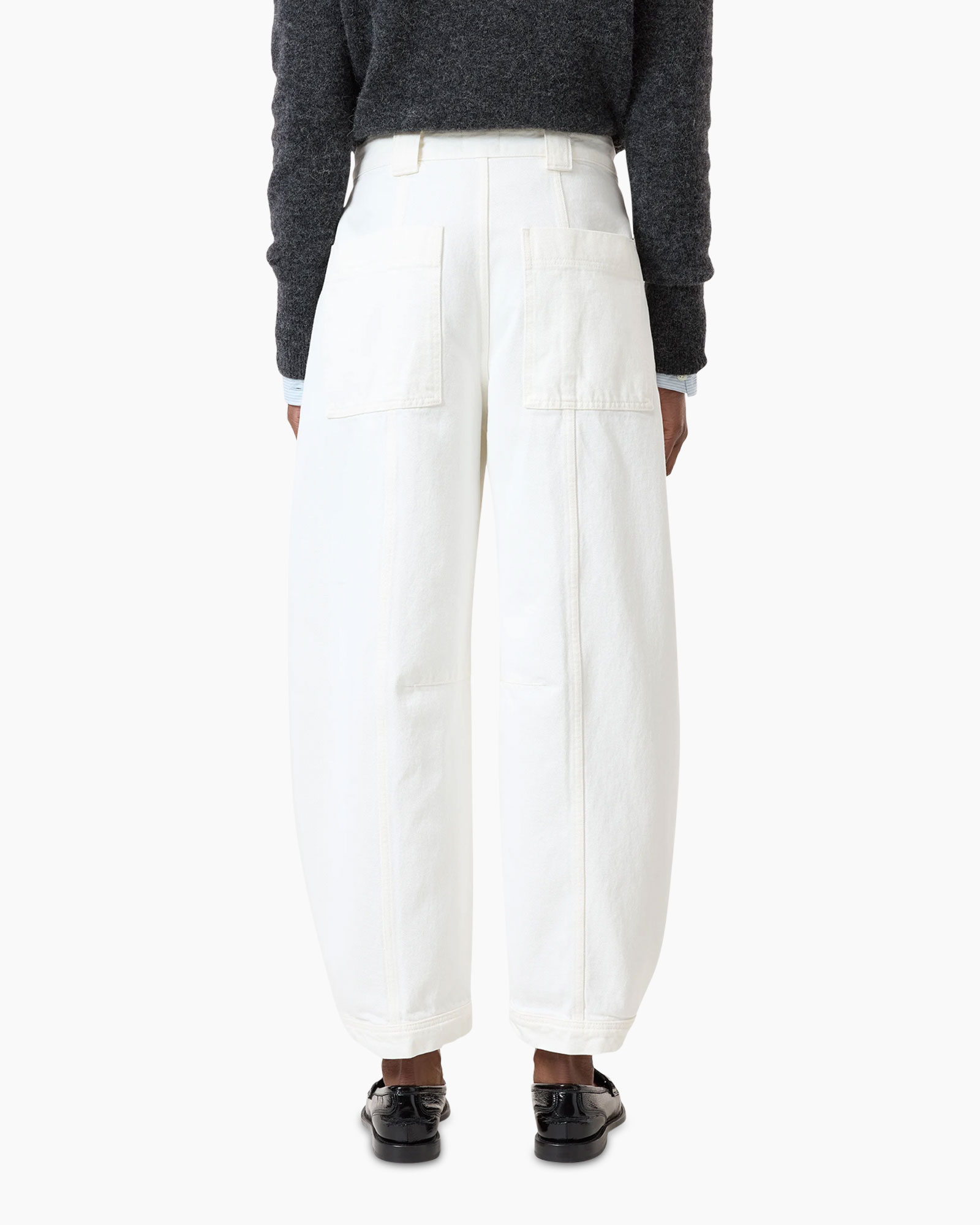 pants, white, wash, high-waisted, loose-fit