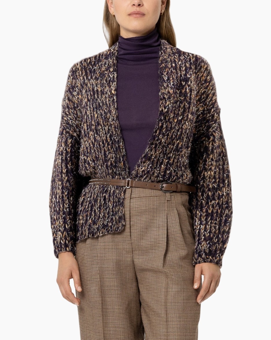 cardigan, knit, pattern, belt, turtleneck