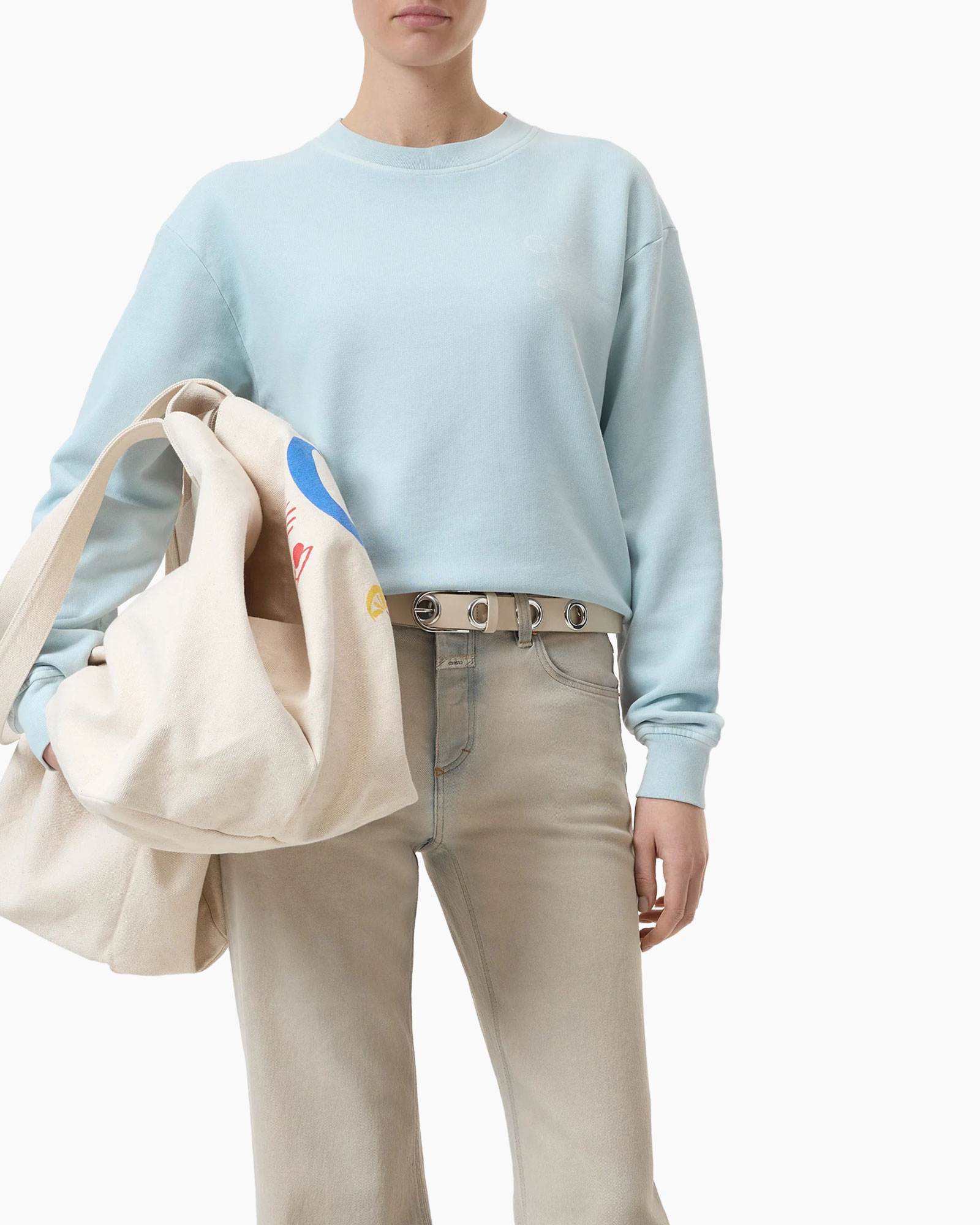 Pullover Printed Licht Blauw