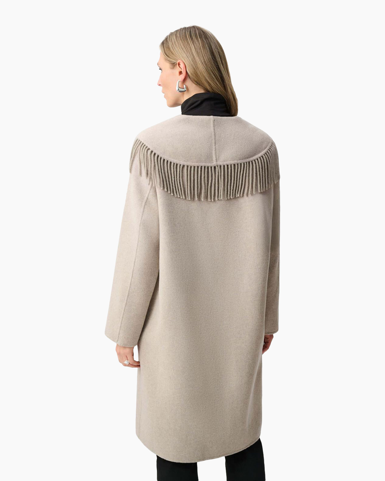 coat, beige, fringe, overcoat, long-sleeve