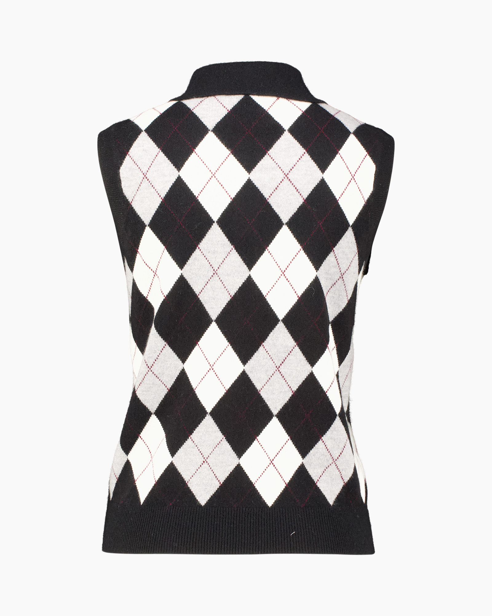 argyle, sleeveless, knit, pattern, vest