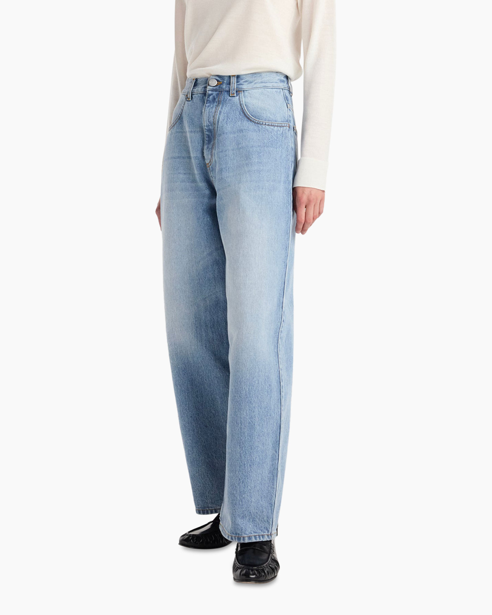 jeans, wide-leg, blue, denim, high-waisted