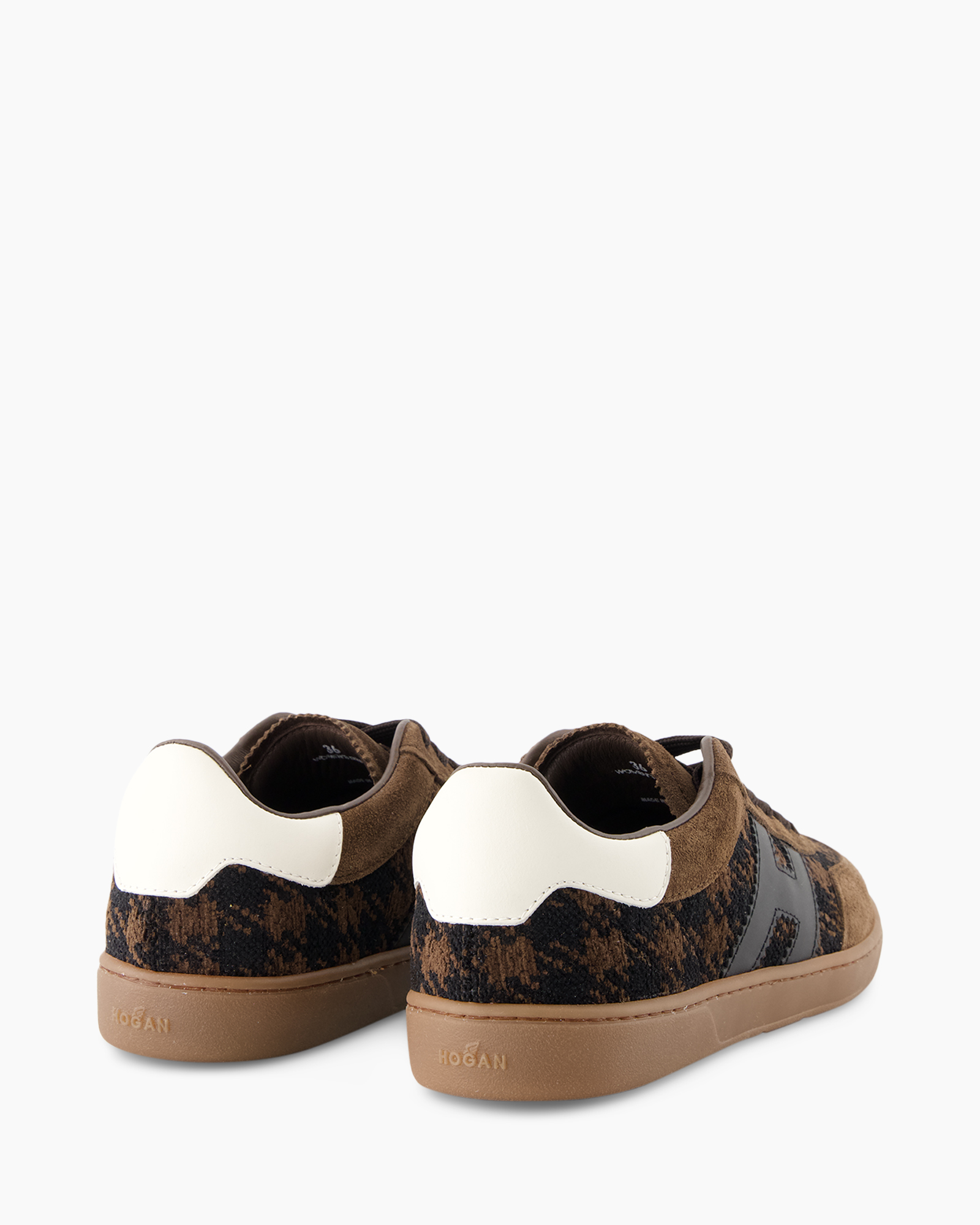 sneakers, brown, camouflage, suede, white heel
